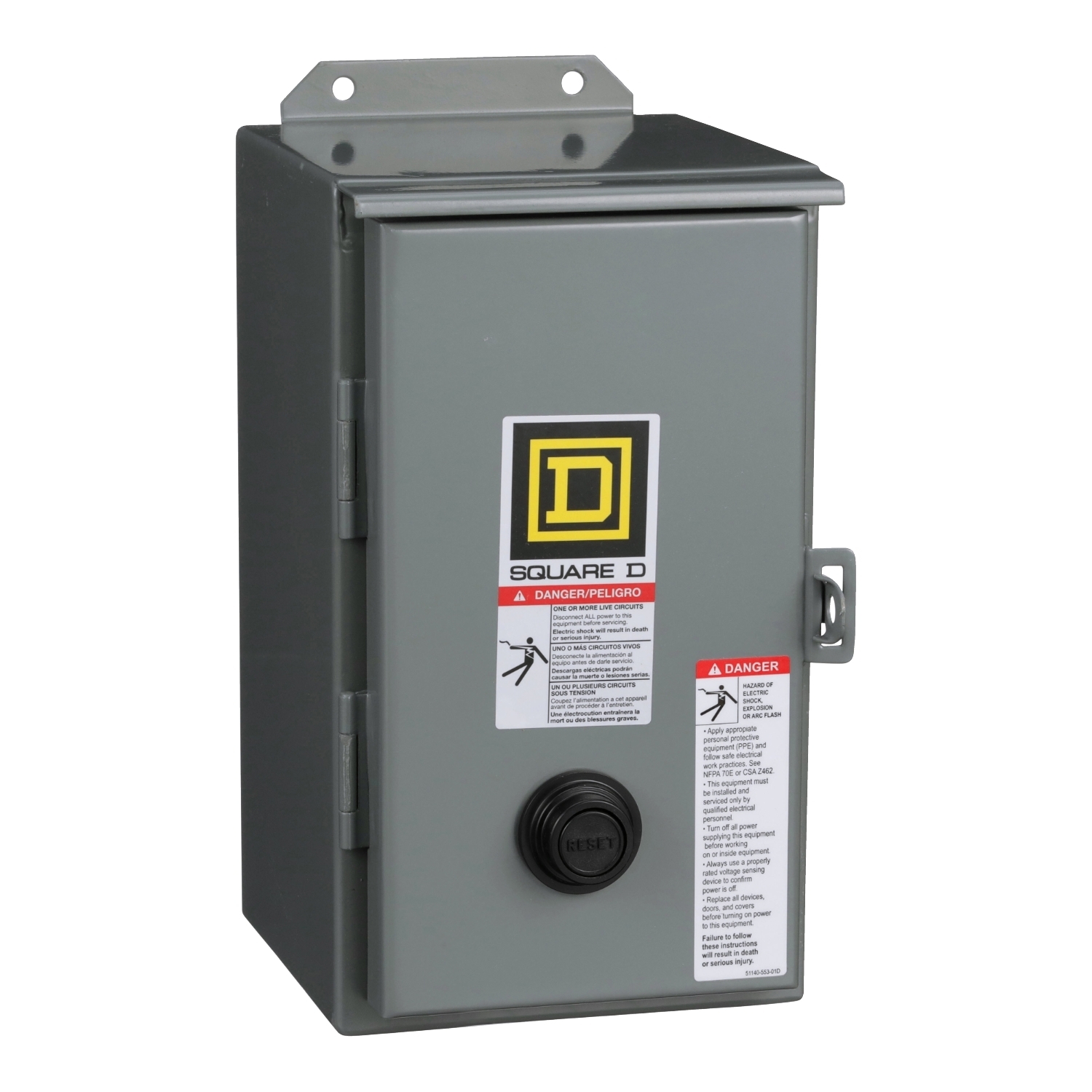 8536SBA2V06 Type S Magnetic Starter, 440 VAC at 50 Hz/480 VAC at 60 Hz V Coil, 3 Poles, NEMA 12 Enclosure