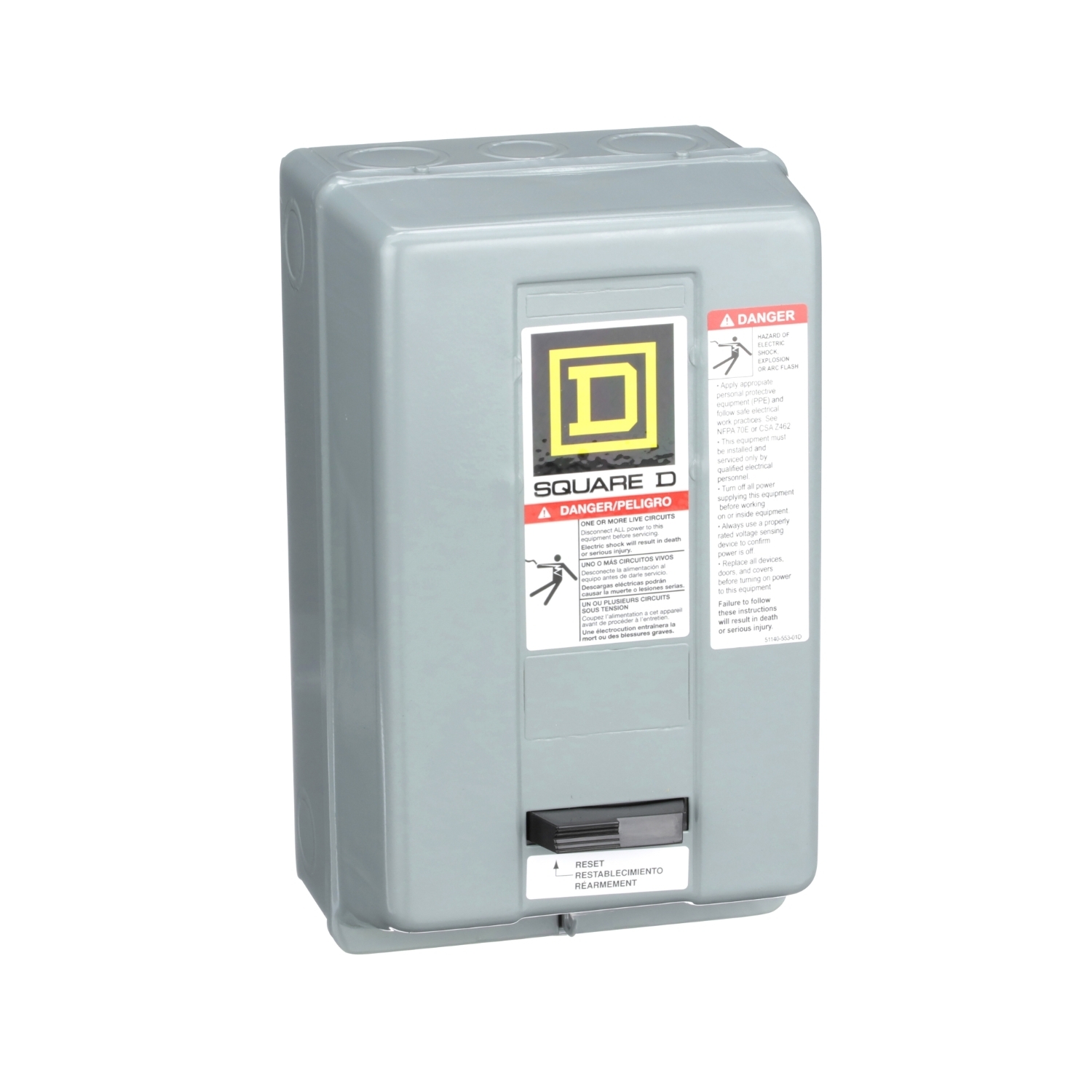 8536SBG2V06 General Purpose Type S Starter, 440/480 VAC V Coil, Non-Reversing Action, 3 Poles, NEMA 1 Enclosure