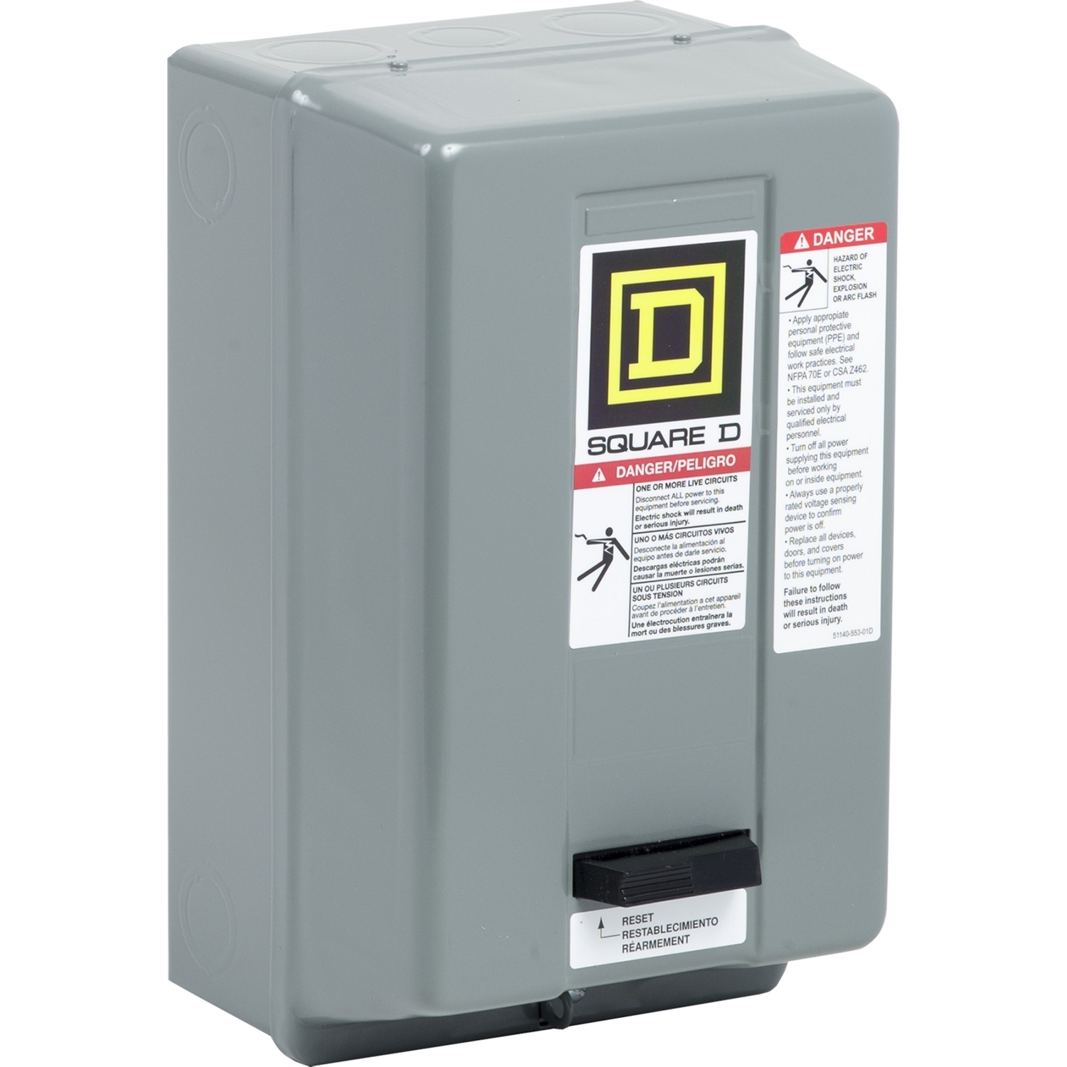 8536SBG3V02S Type S Magnetic Starter, 110 V AC at 50 Hz/120 V AC at 60 Hz V Coil, 4 Poles, NEMA 1 Enclosure