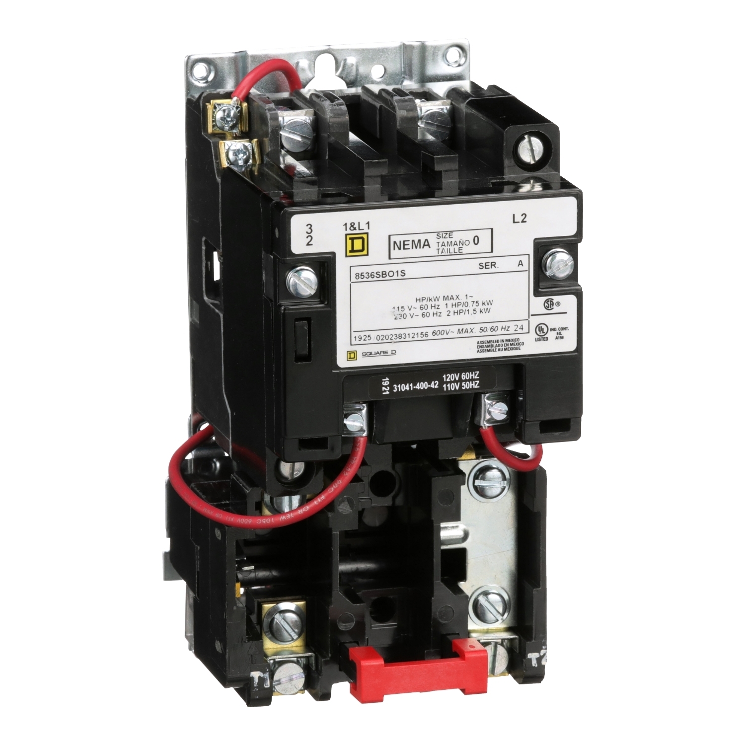 8536SBO1V02S Type S Starter, 110/120 V AC V Coil, Non-Reversing Action, 2 Poles, Open Enclosure