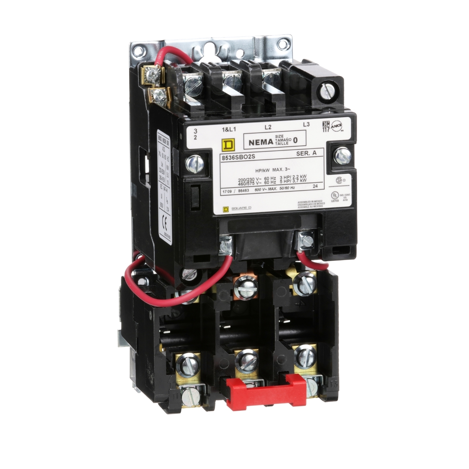 8536SBO2V01S Type S Magnetic Starter, 24 VAC at 60 Hz V Coil, Non-Reversing Action, 3 Poles, Open Enclosure