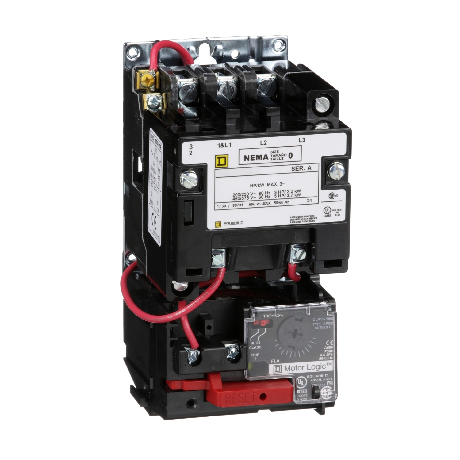 8536SBO2V02H31S Type S Magnetic Starter, 110 VAC at 50 Hz, 120 VAC at 60 Hz V Coil, 3 Poles, Open Enclosure