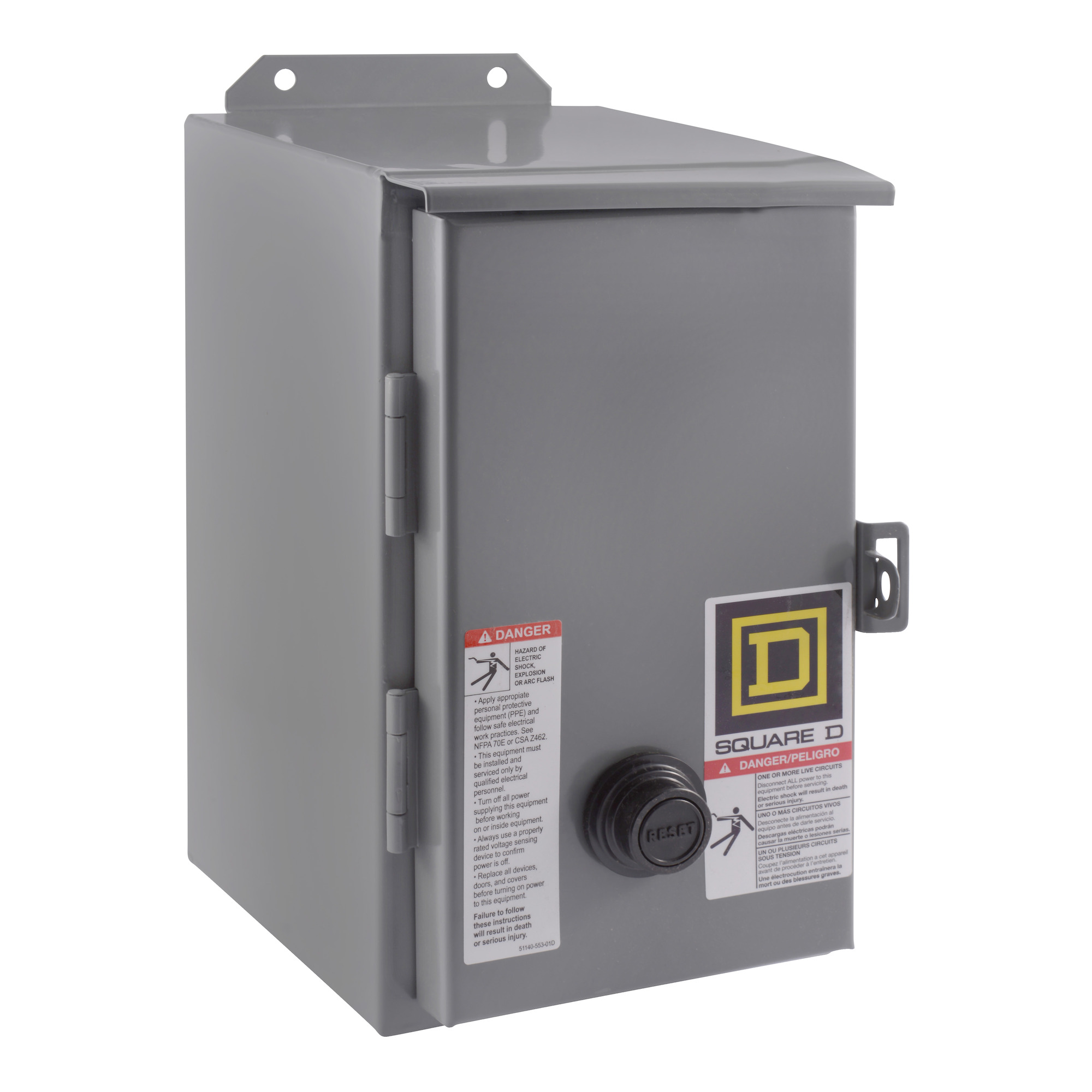 8536SCA1V03 Type S Magnetic Starter, 220 V AC at 50 Hz/240 V AC at 60 Hz V Coil, Non-Reversing Action, 2 Poles, NEMA 12 Enclosure