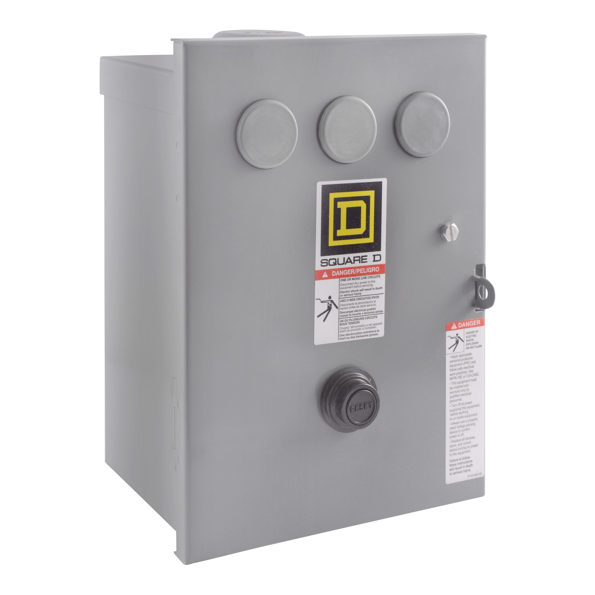 8536SCH3V02S Type S Magnetic Starter, 110 V AC at 50 Hz/120 V AC at 60 Hz V Coil, 3 Poles, NEMA 3R Enclosure
