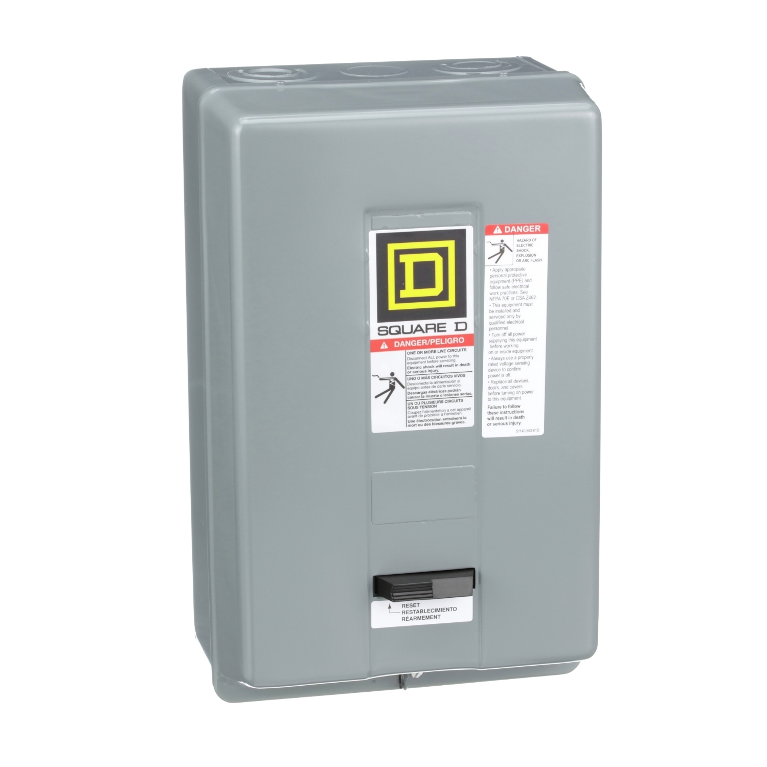 8536SDG1V02H30S Type S Starter, 110/120 VAC V Coil, Non-Reversing Action, 3 Poles, NEMA 1 Enclosure