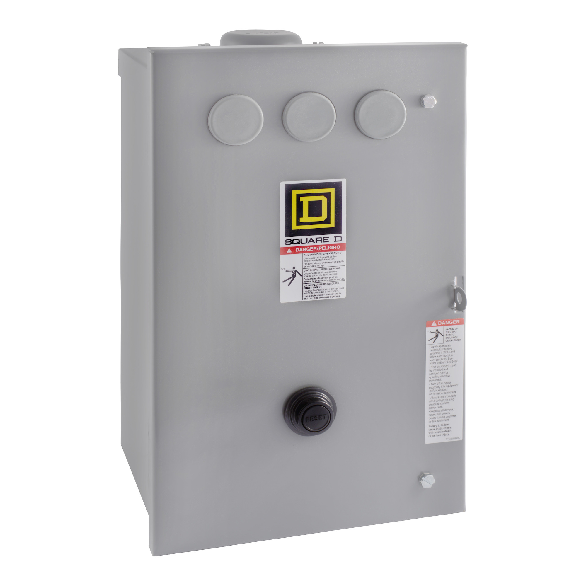 8536SDH1V02S Type S Magnetic Starter, 110 V AC at 50 Hz, 120 V AC at 60 Hz V Coil, 3 Poles, NEMA 3R Enclosure