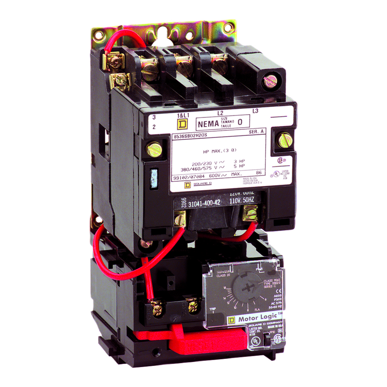 8536SDO1V03H30 Type S Magnetic Starter, 220 VAC at 50 Hz/240 VAC at 60 Hz V Coil, Non-Reversing Action, 3 Poles, Open Enclosure