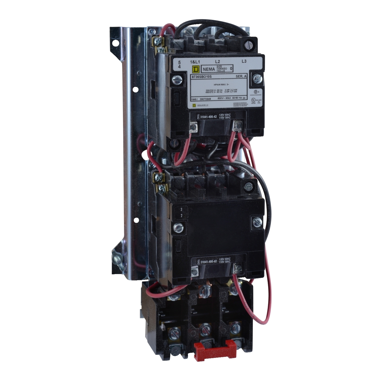8736SBO10V02S Type S Magnetic Starter, 110 VAC at 50 Hz, 120 VAC at 60 Hz V Coil, 3 Poles, Open Enclosure