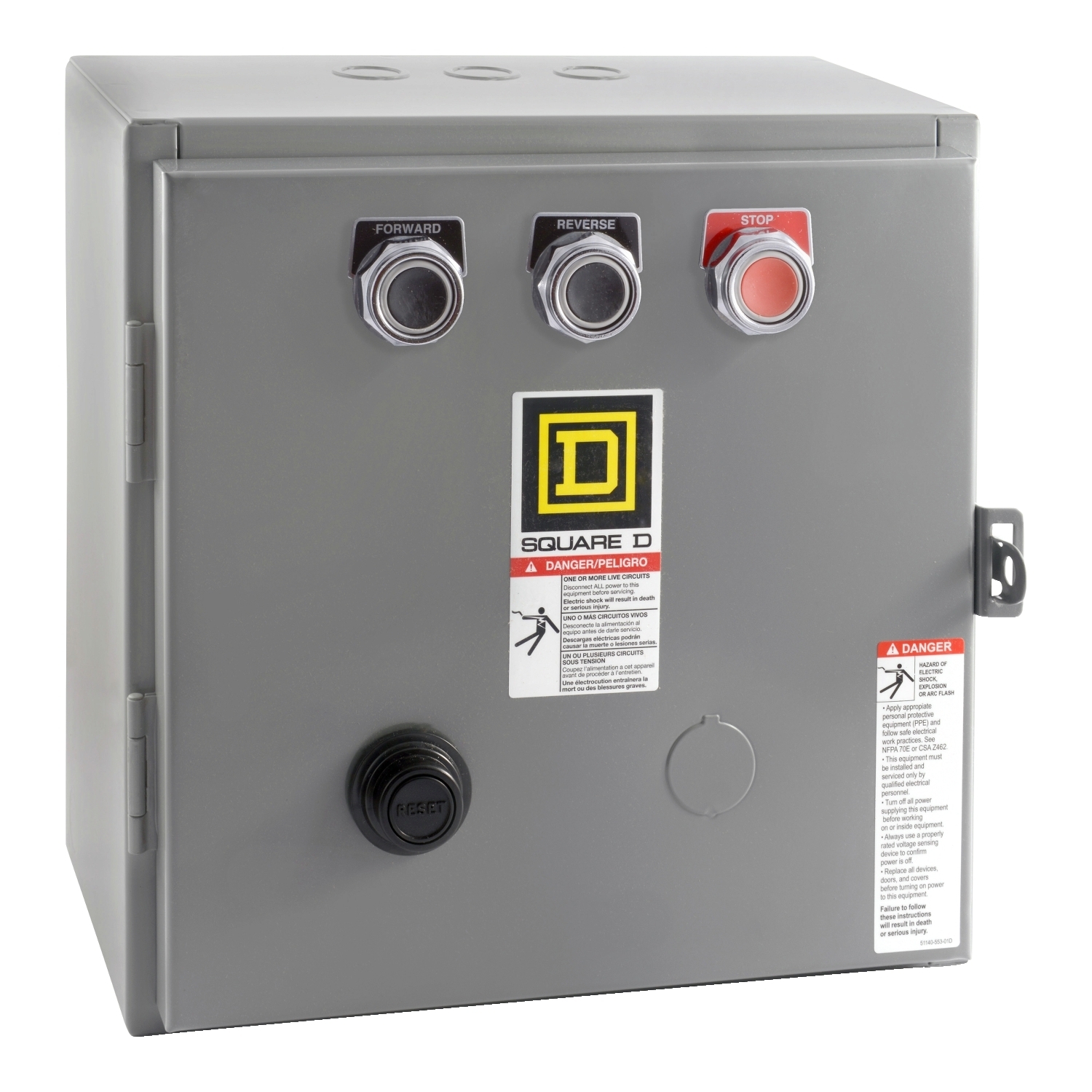 8736SCG8V02S Type S Magnetic Starter, 110 VAC at 50 Hz/120 VAC at 60 Hz V Coil, 3 Poles, NEMA 1 Enclosure