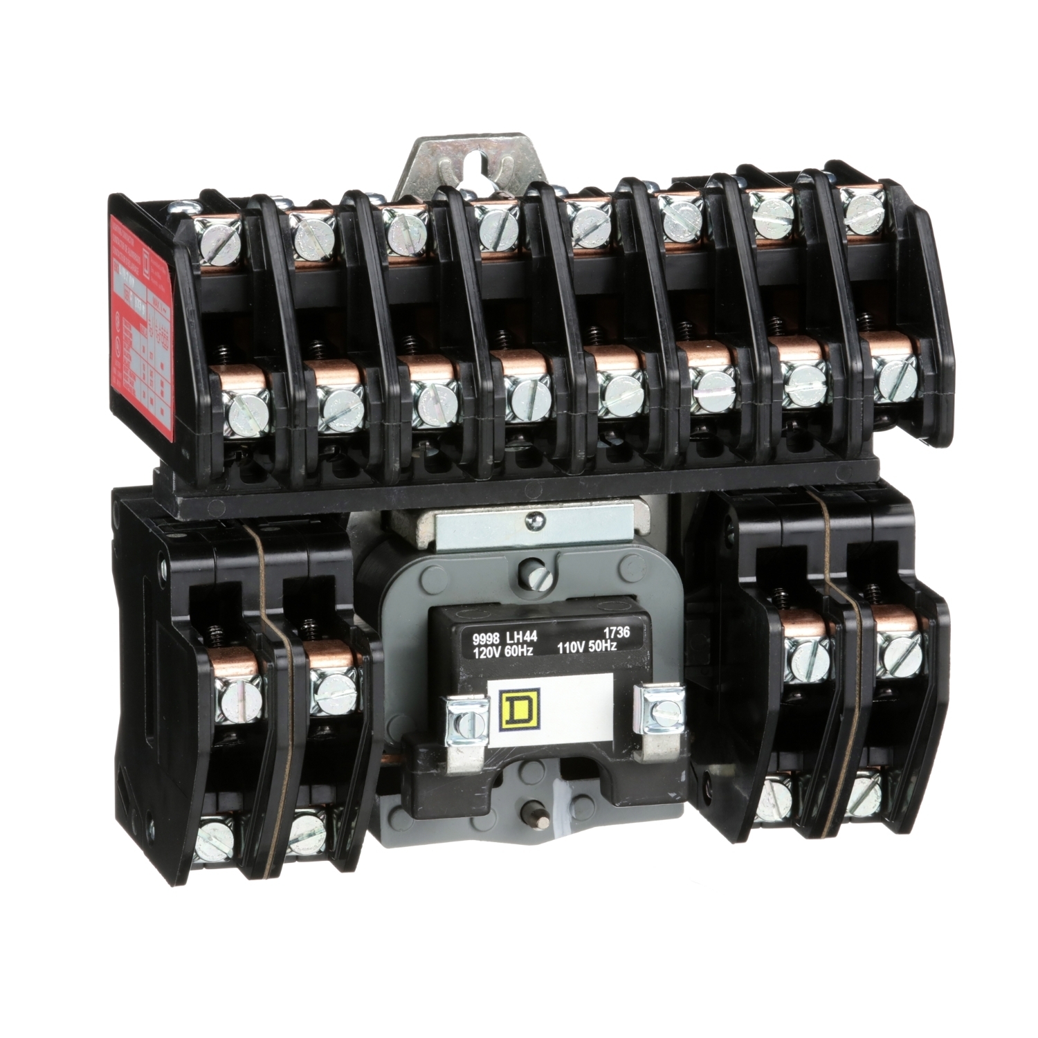 8903LO1200V02 Type L Electrically Held Multi-Pole Lighting Contactor, 110/120 VAC V Coil, 30 A, 12NO Contact, 12 Poles