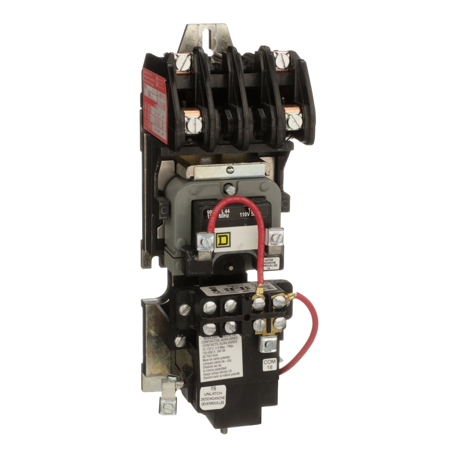 8903LXO20V02 Type LX Mechanically Held Lighting Contactor, 110/120 V AC V Coil, 30 A, 2NO Contact, 2 Poles