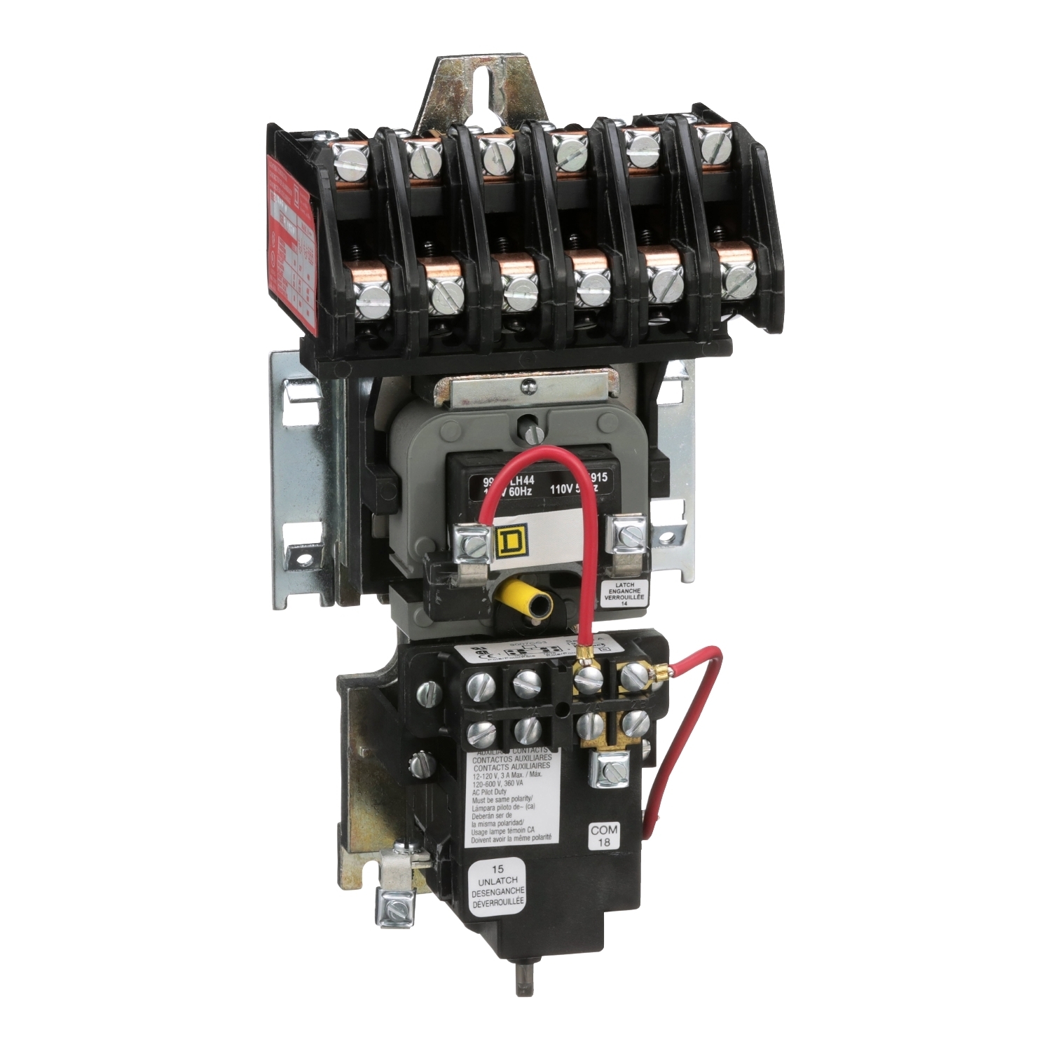 8903LXO60V04 Mechanically Held Type LX Lighting Contactor, 277 V AC at 60 Hz V Coil, 6NO Contact, 6 Poles