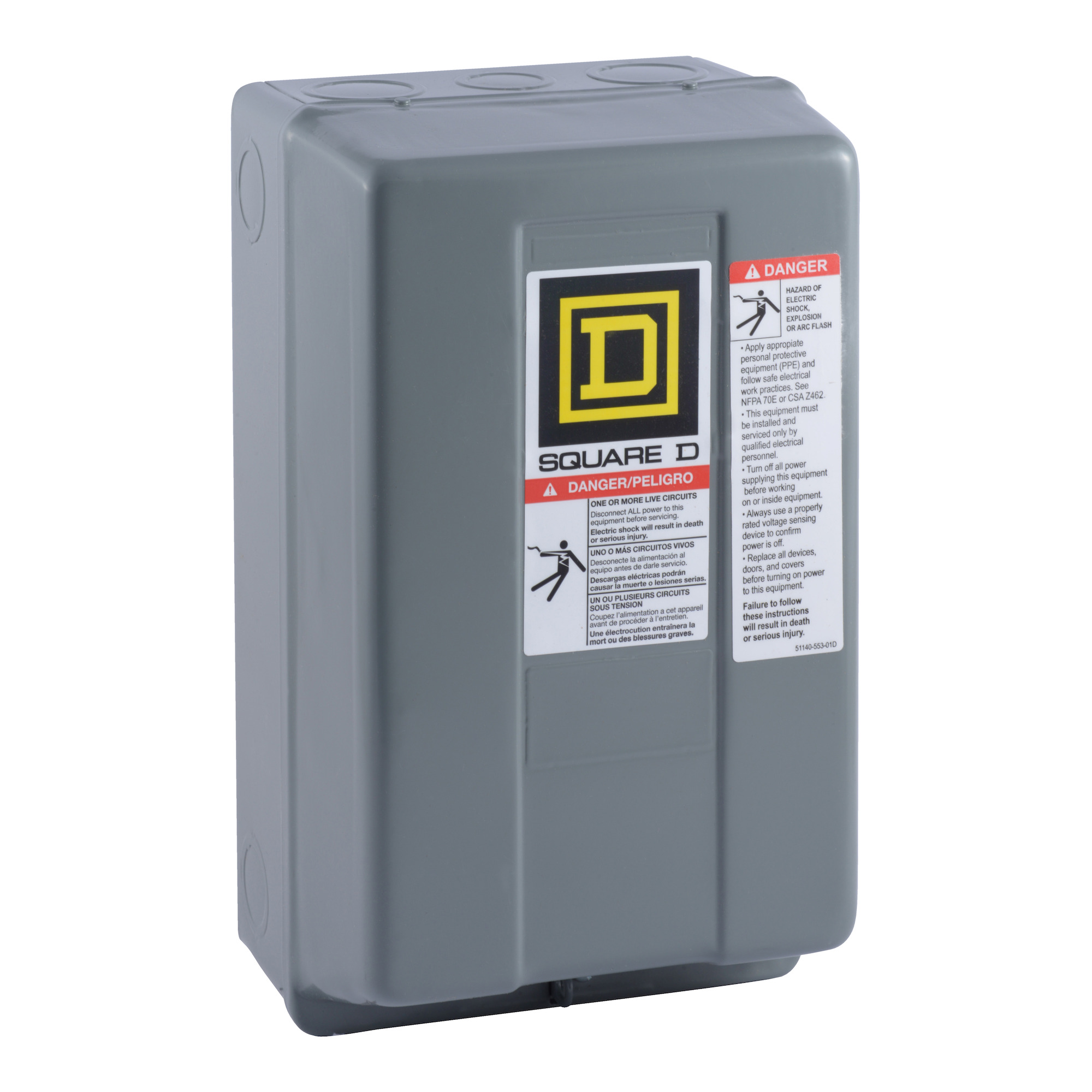 8903SMG12V02 Mechanically Held Multi-Pole Lighting Contactor, 110/120 V AC Coil, 30 A, 4 Poles