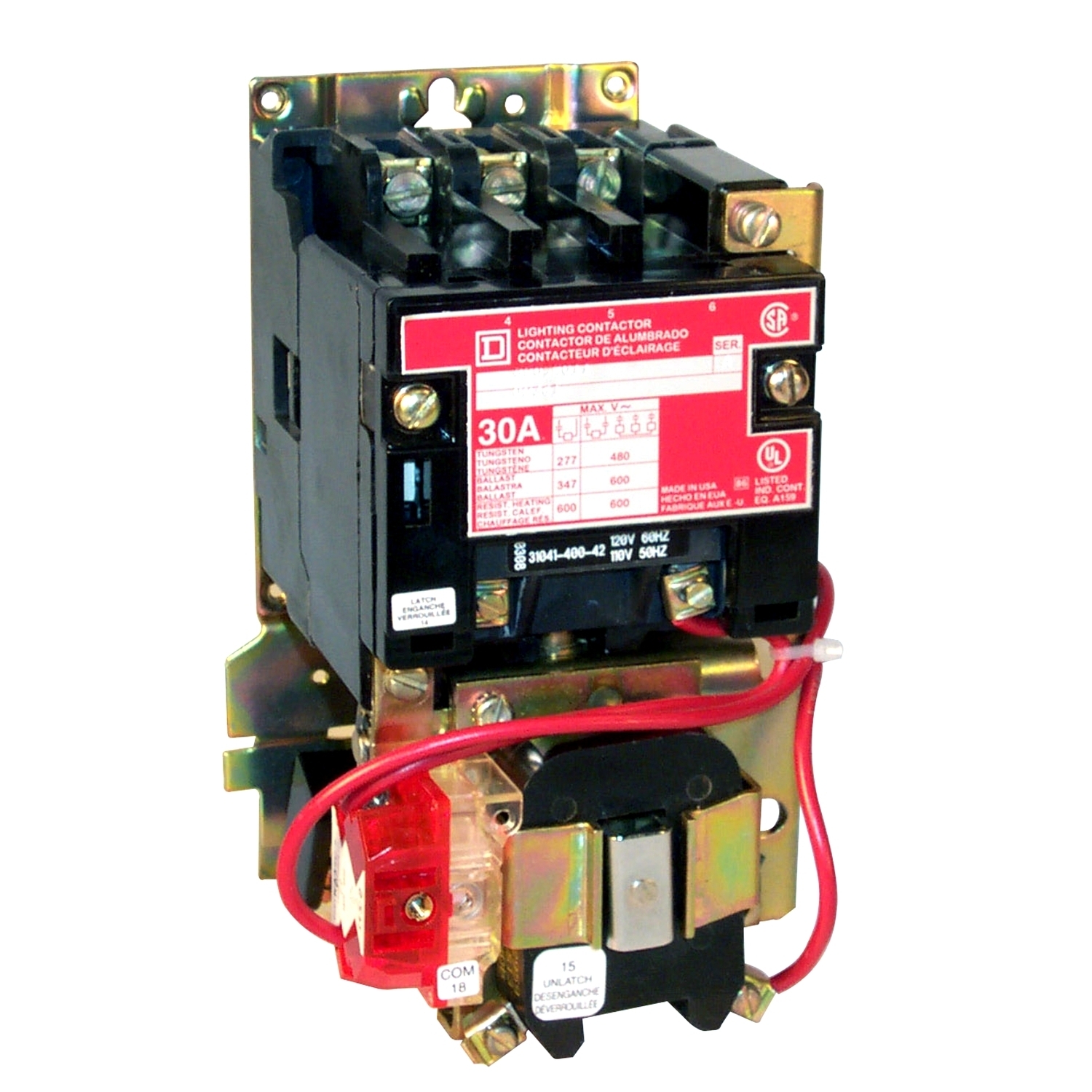 8903SMO13V02 Mechanically Held Type S Lighting Contactor, 110 V AC at 50 Hz to 120 V AC at 60 Hz V Coil, 5 Poles