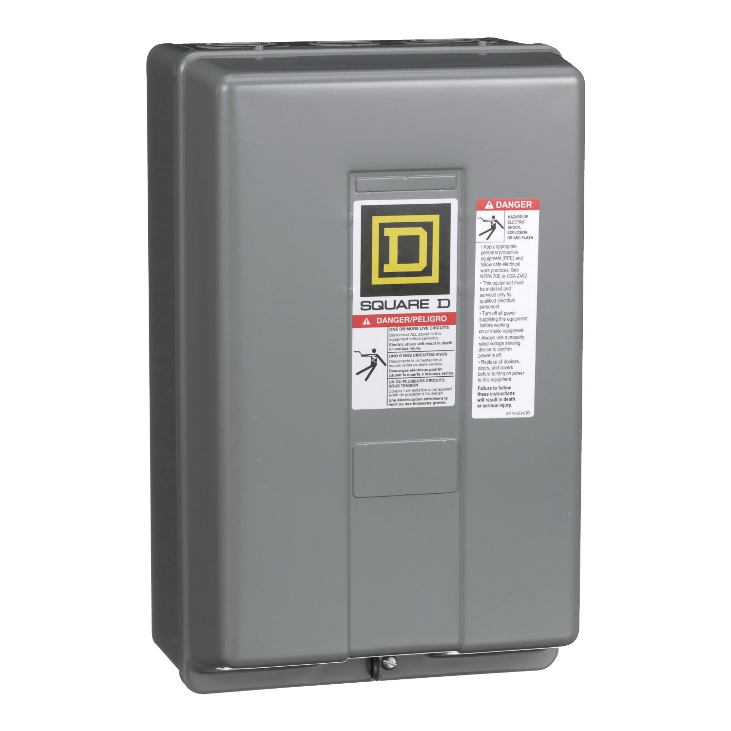 8903SPG2V02 Type S Electrically Held Multi-Pole Lighting Contactor, 110/120 V AC V Coil, 60 A, 3 Poles