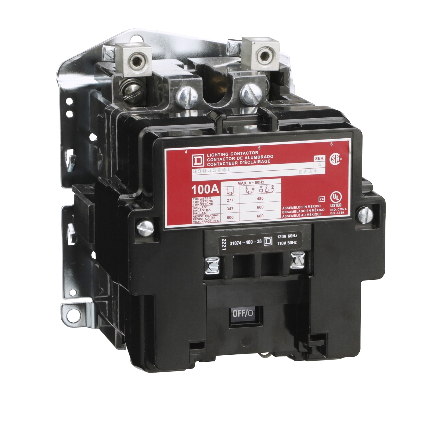 8903SQO1V03 Electrically Held Type S Lighting Contactor, 220/240 V AC V Coil, 2 Poles