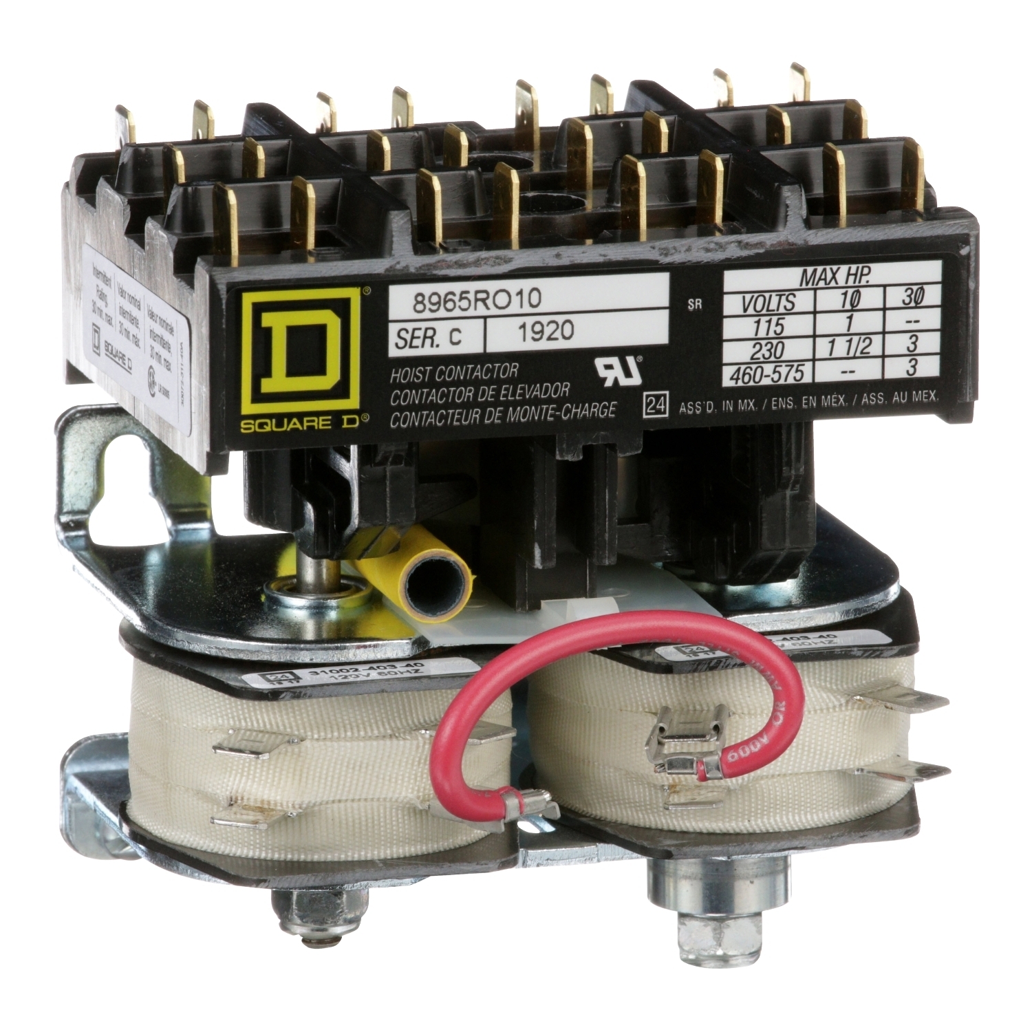 8965RO10V01 3-Phase Hoist Contactor, 24 V AC V Coil, 3 Poles
