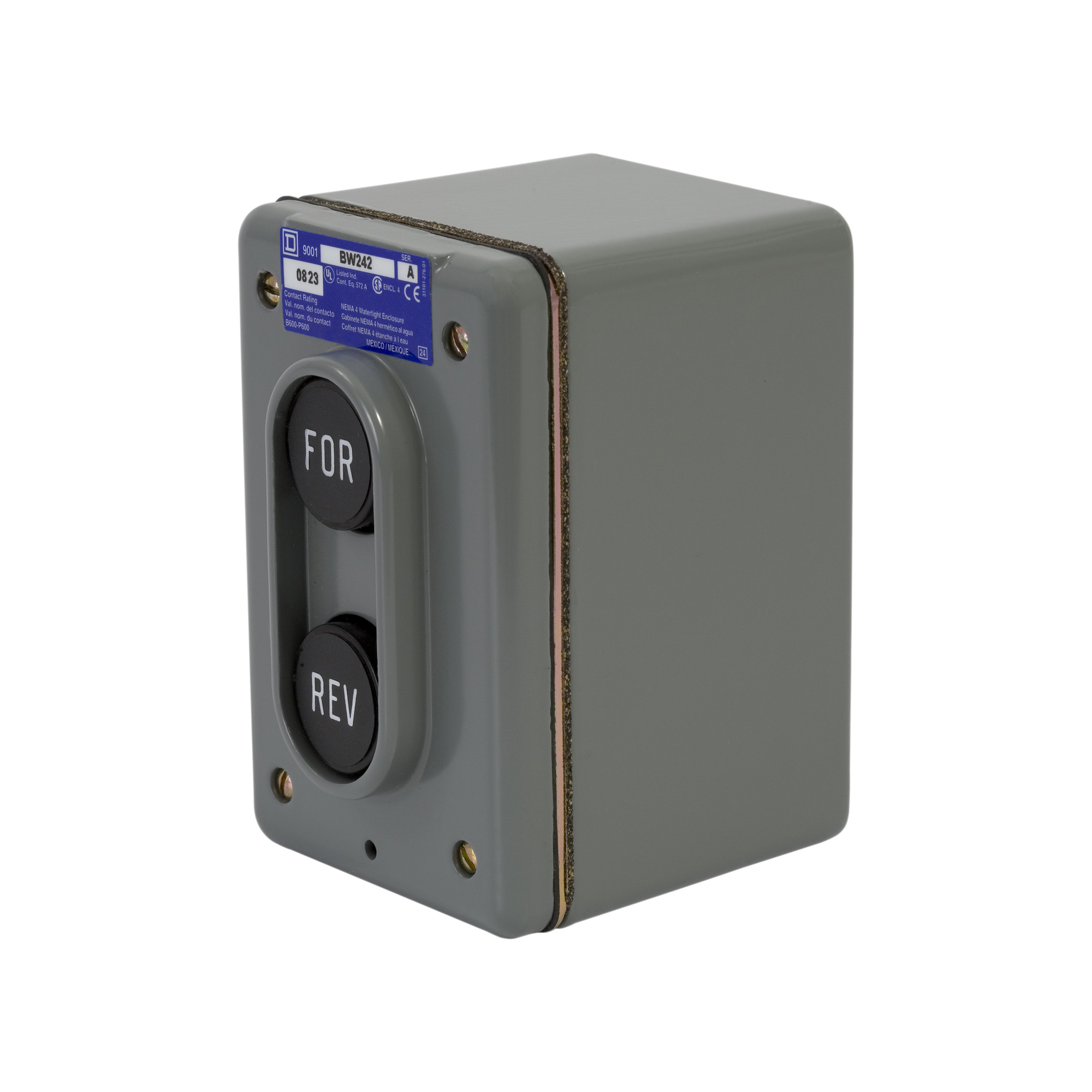 9001BW242 Harmony Complete Control Station, 600 V AC, 0.6/0.75/1.5/3.75 A, 1NO-1NO Contact, 1 Operator, NEMA 1/4 NEMA Rating