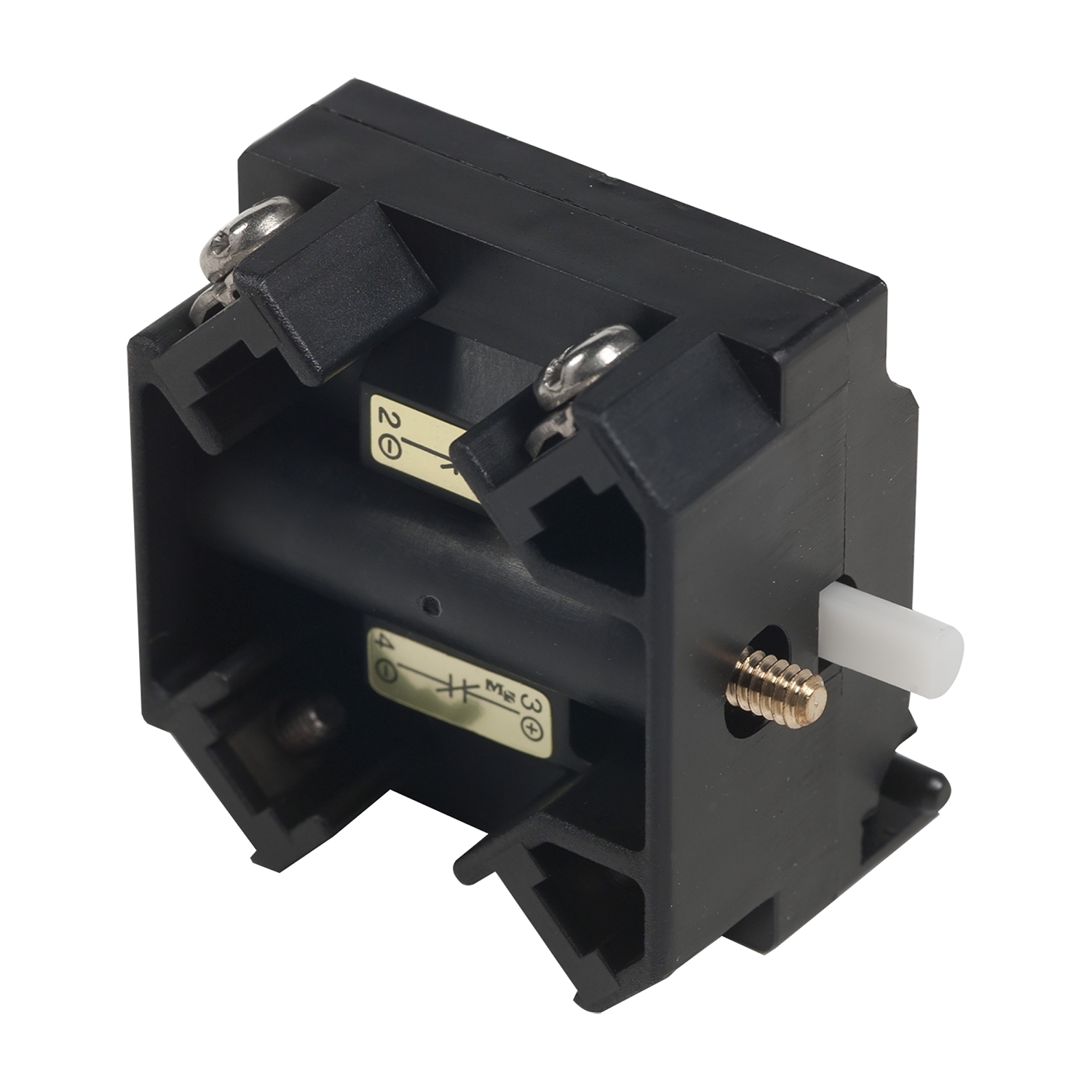 9001KA55 Harmony Pushbutton Contact Block, 30 mm, 2NO Contact, 3 A at 240 V AC/115 V DC Contact, Silver Alloy Contact, Power Reed Action, Clear