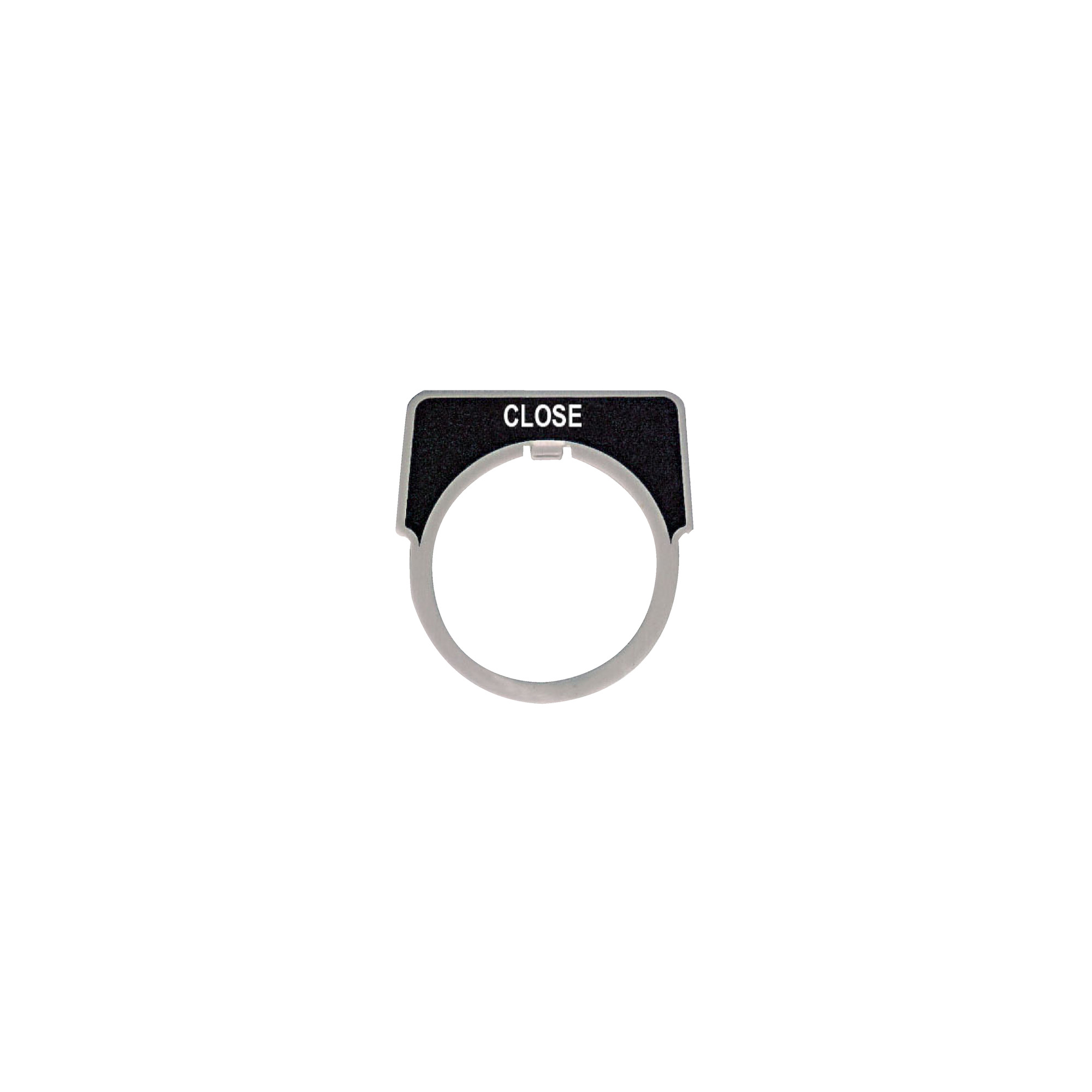 9001KN208 Harmony Legend Plate, 1.9 in H x 2.3 in W, Half Round Plate, Aluminum, Black Field