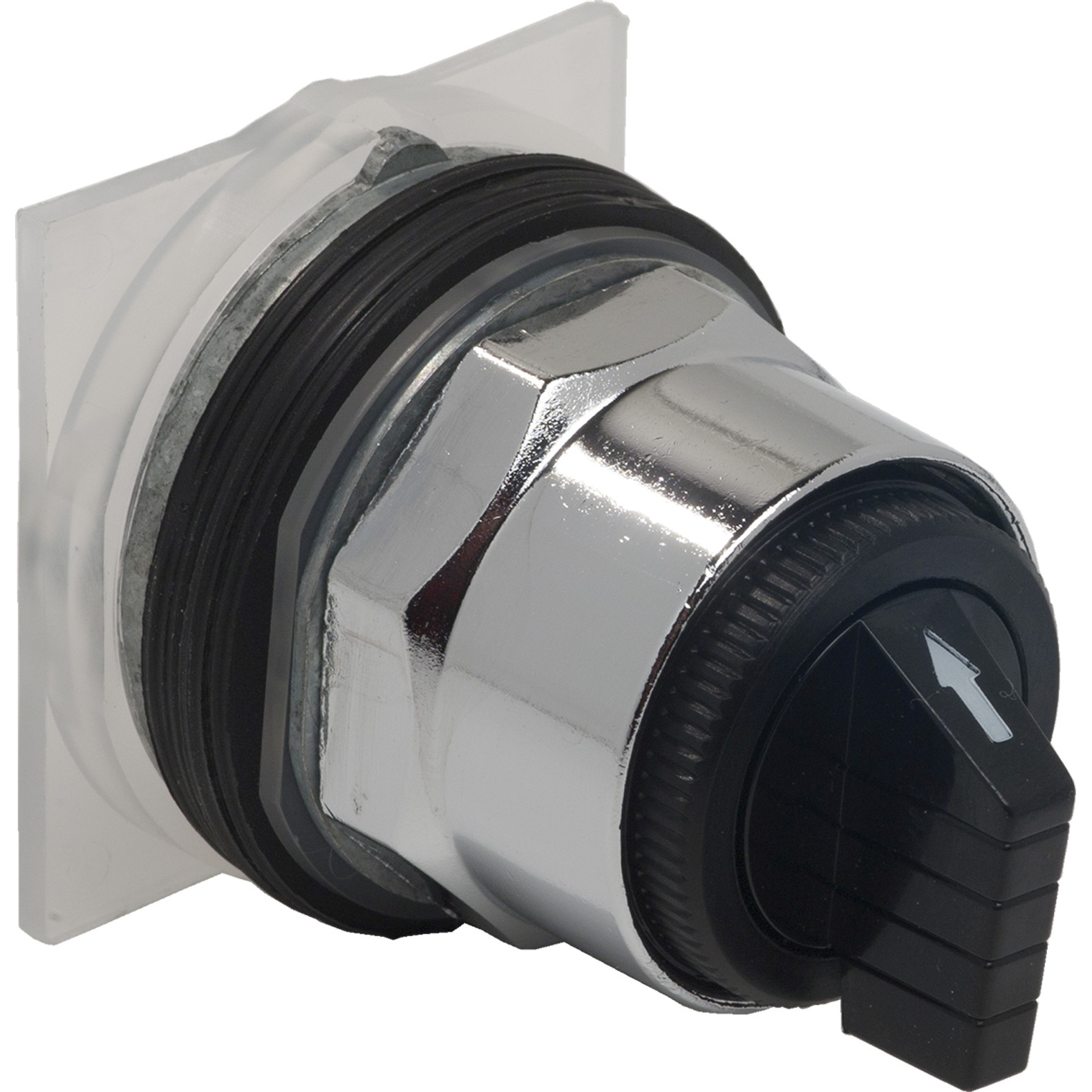 9001KS402B Harmony Dusttight/Oiltight Weatherproof Selector Switch Operator, 30 mm, Knob Operator, 3 Positions, Black