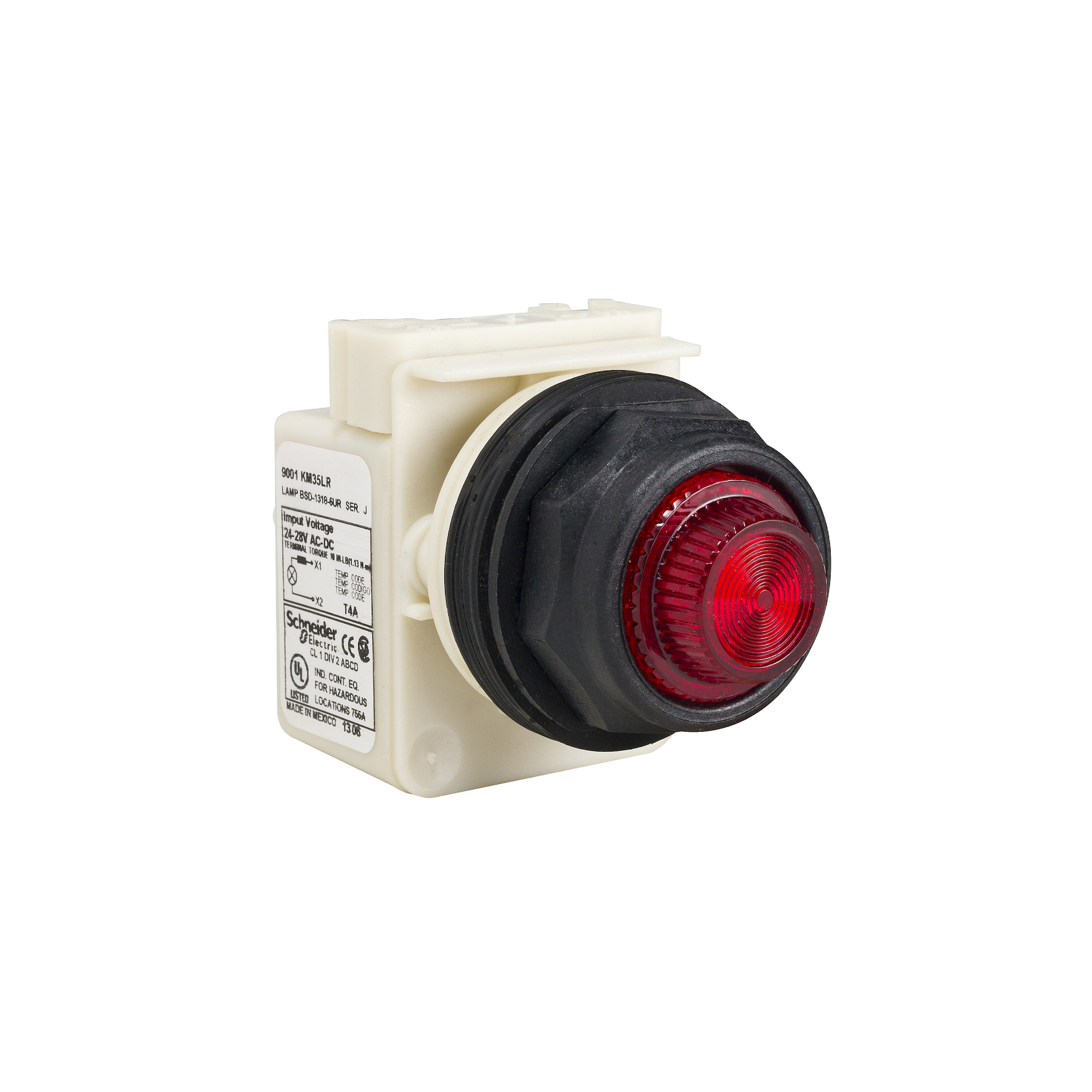9001SKT7R31 Harmony Type SK Push-To-Test Pilot Light, 220/240 V AC, 2 VA, Fresnel Lens, Panel Mount