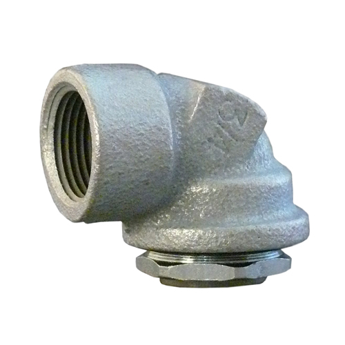 HUB-9050 90 deg Threaded Conduit Hub, 1/2 in, For Use With IMC/Rigid Conduit, Malleable Iron, Triple Coated