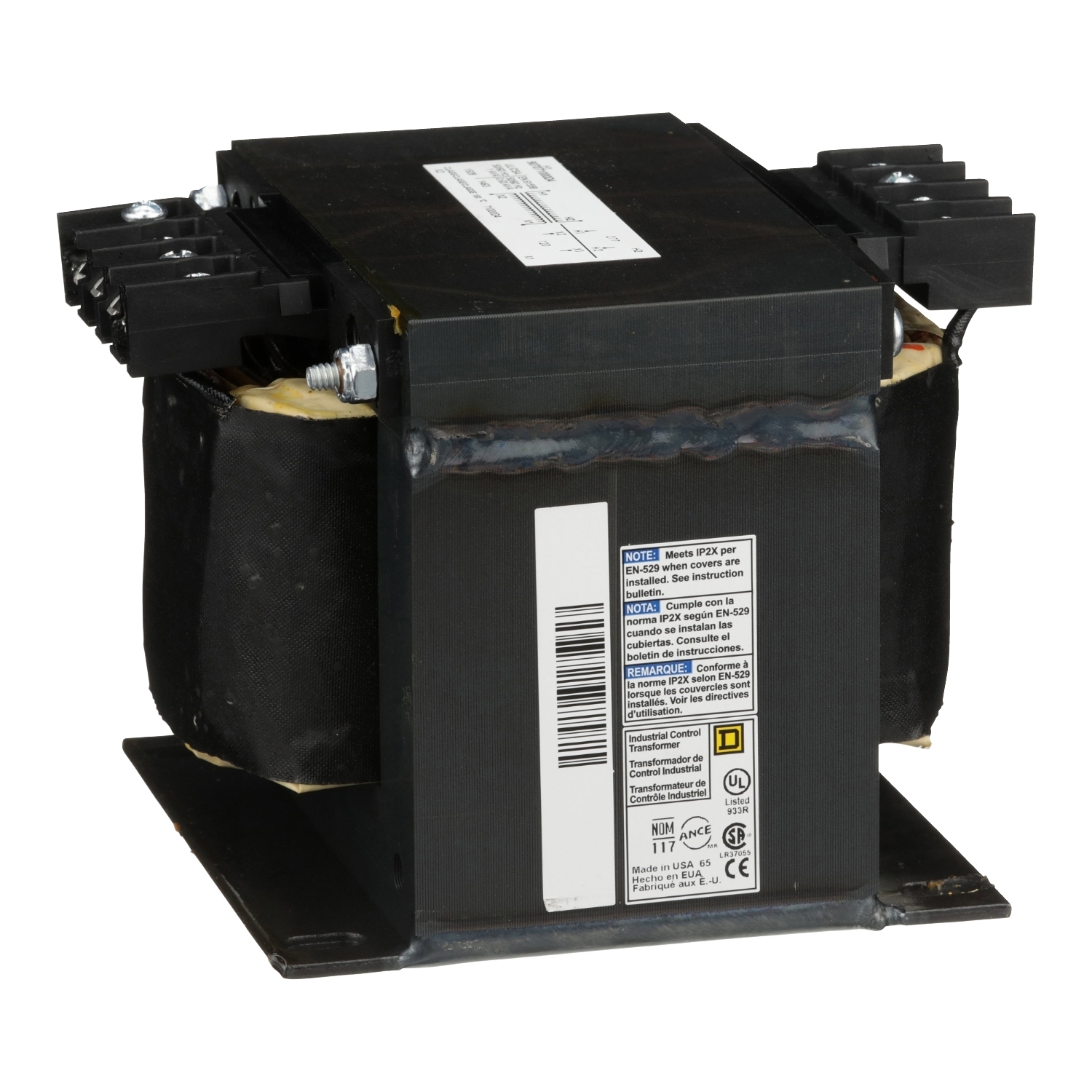 9070T1000D4 Type T Industrial Control Transformer, 277 V AC Primary, 120 VAC Secondary, 1000 VA Power Rating, 50/60 Hz, 1 Phase