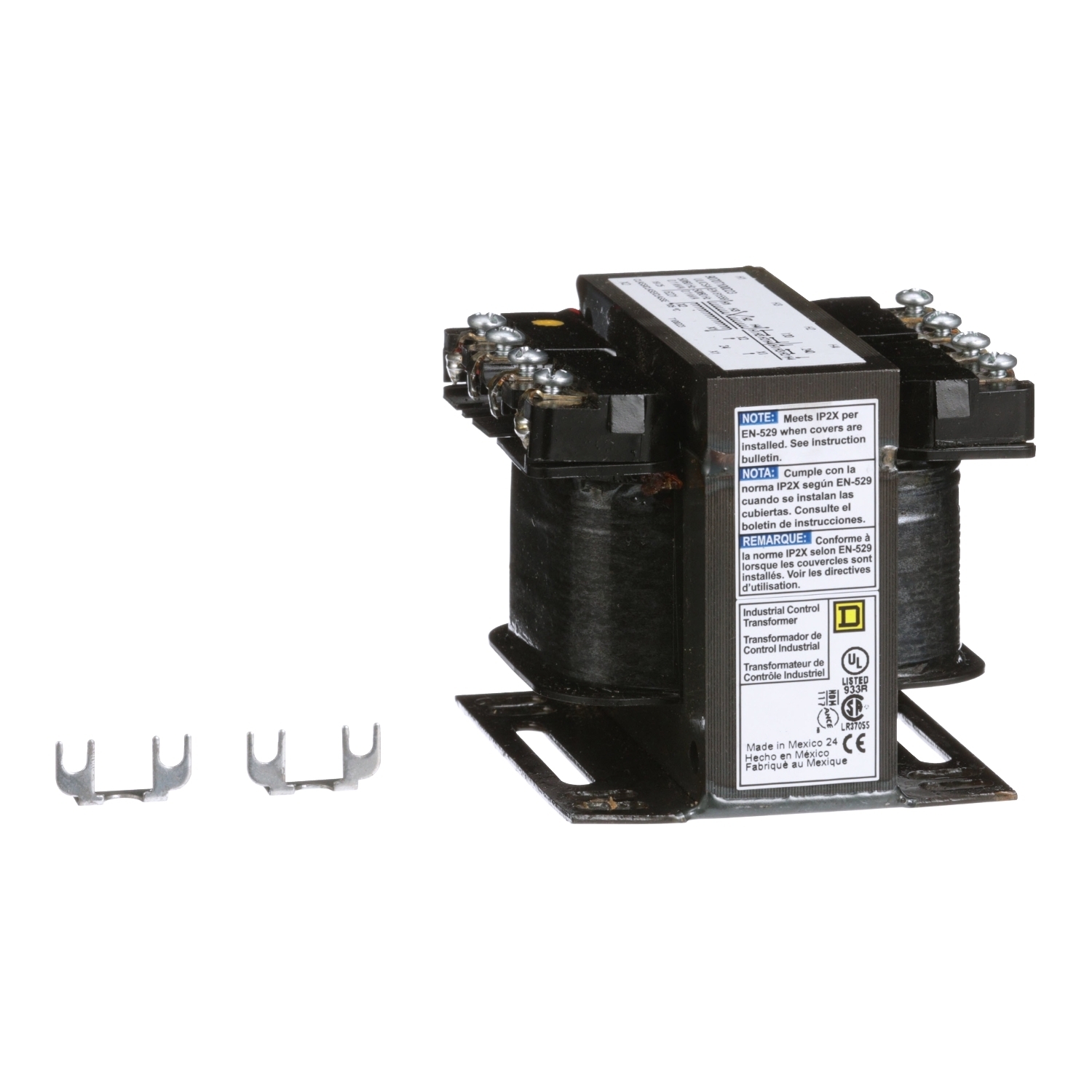 9070T100D23 Type T Industrial Open Style Control Transformer, 120/240 V AC Primary, 24 VAC Secondary, 100 VA Power Rating, 50/60 Hz, 1 Phase