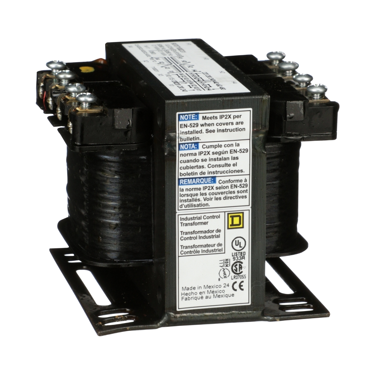 9070T100D31 Type T Industrial Control Transformer, 220/440 V AC, 230/460 V AC, 240/480 V AC Primary, 110/220 VAC, 115/230 VAC, 120/240 VAC Secondary, 100 VA Power Rating, 50/60 Hz, 1 Phase