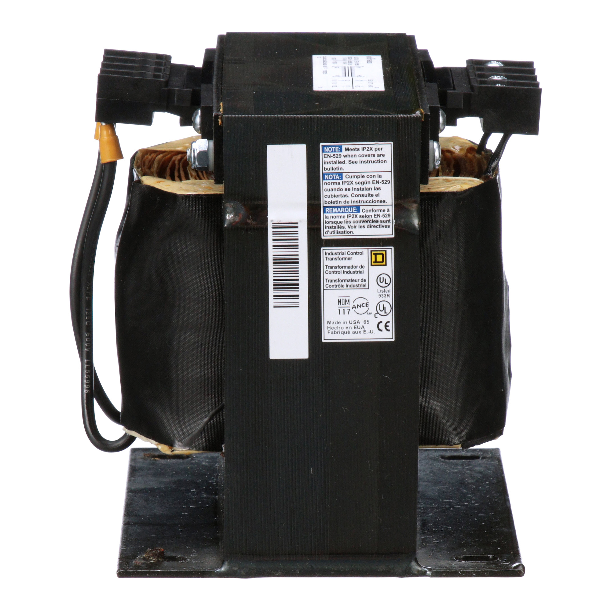 9070T1500D4 Type T Industrial Control Transformer, 277 V AC Primary, 120 VAC Secondary, 1500 VA Power Rating, 50/60 Hz, 1 Phase
