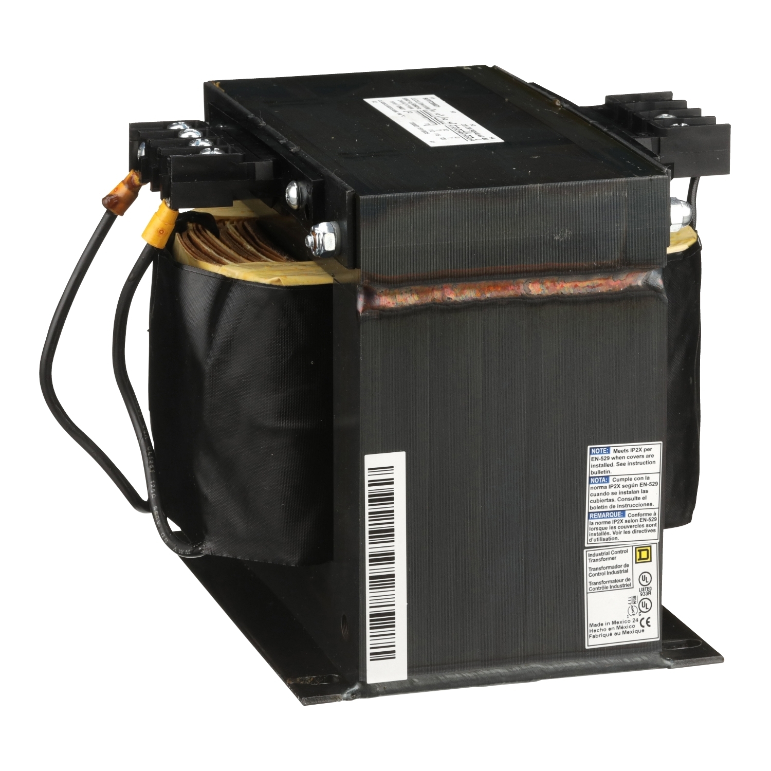 9070T2000D1 Type T Industrial Control Transformer, 240 x 480, 230 x 460, 220 x 440 V AC Primary, 110/115/120 VAC Secondary, 2000 VA Power Rating, 50/60 Hz, 1 Phase