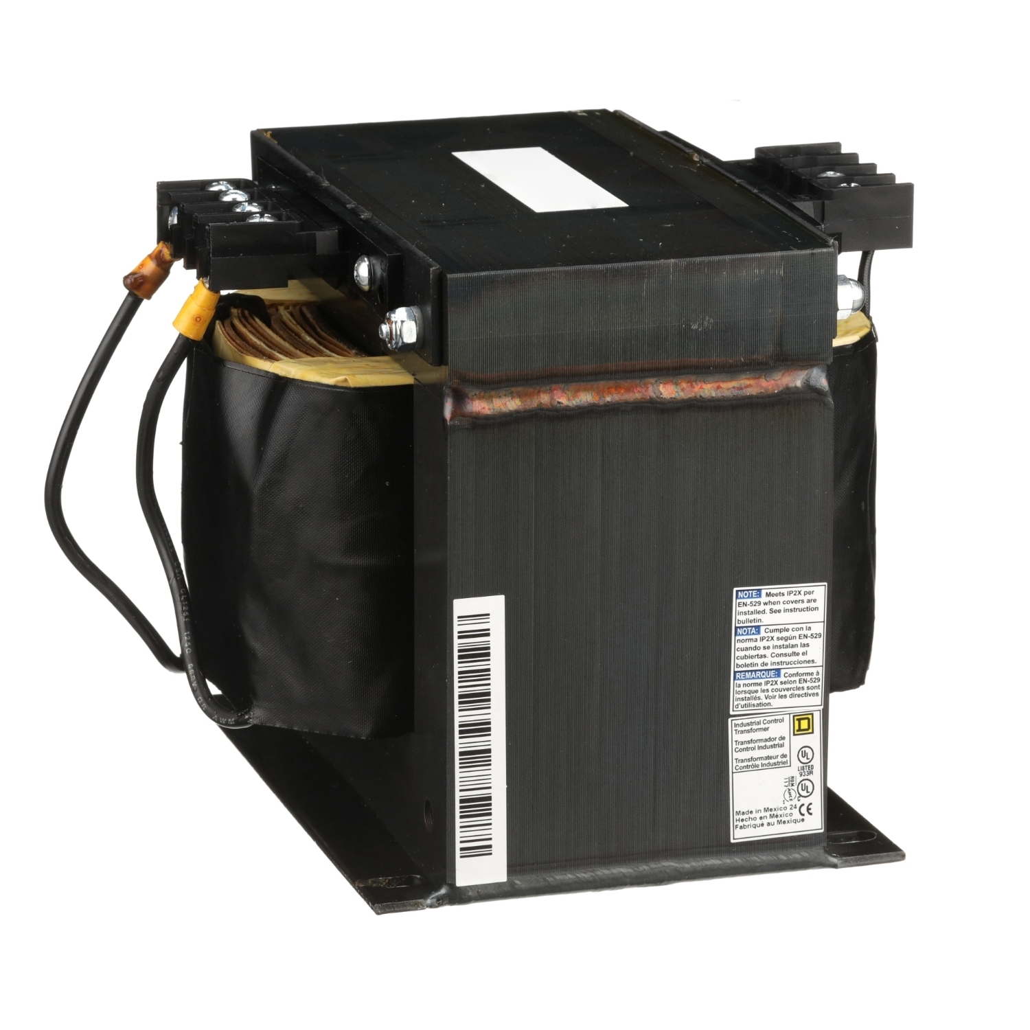 9070T2000D37 Type T Control Transformer, 550/575/600 V AC Primary, 110/115/120 VAC Secondary, 2000 VA Power Rating, 50/60 Hz, 1 Phase