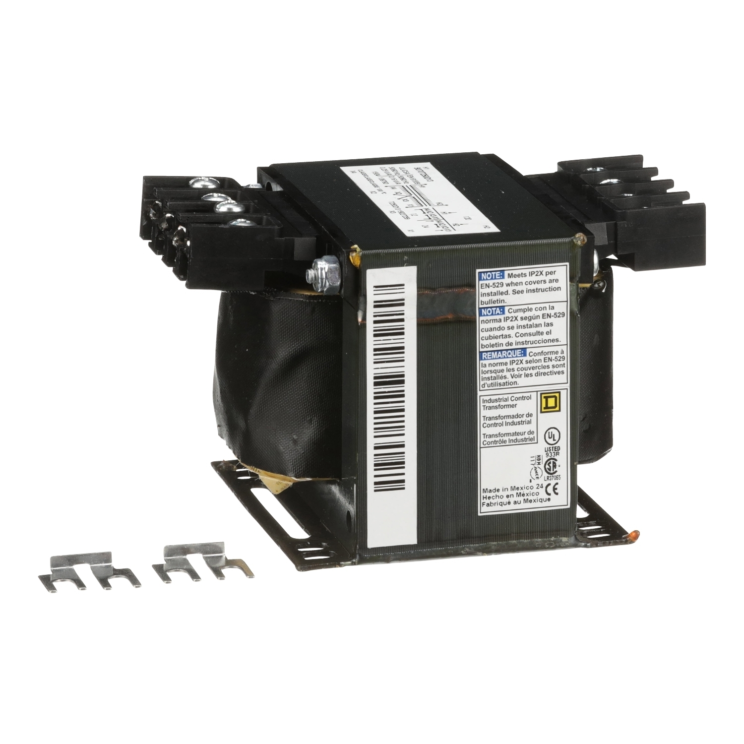 9070T250D13 Type T Industrial Control Transformer, 120/120/12/24 V AC Primary, 12/24 VAC Secondary, 250 VA Power Rating, 50/60 Hz, 1 Phase