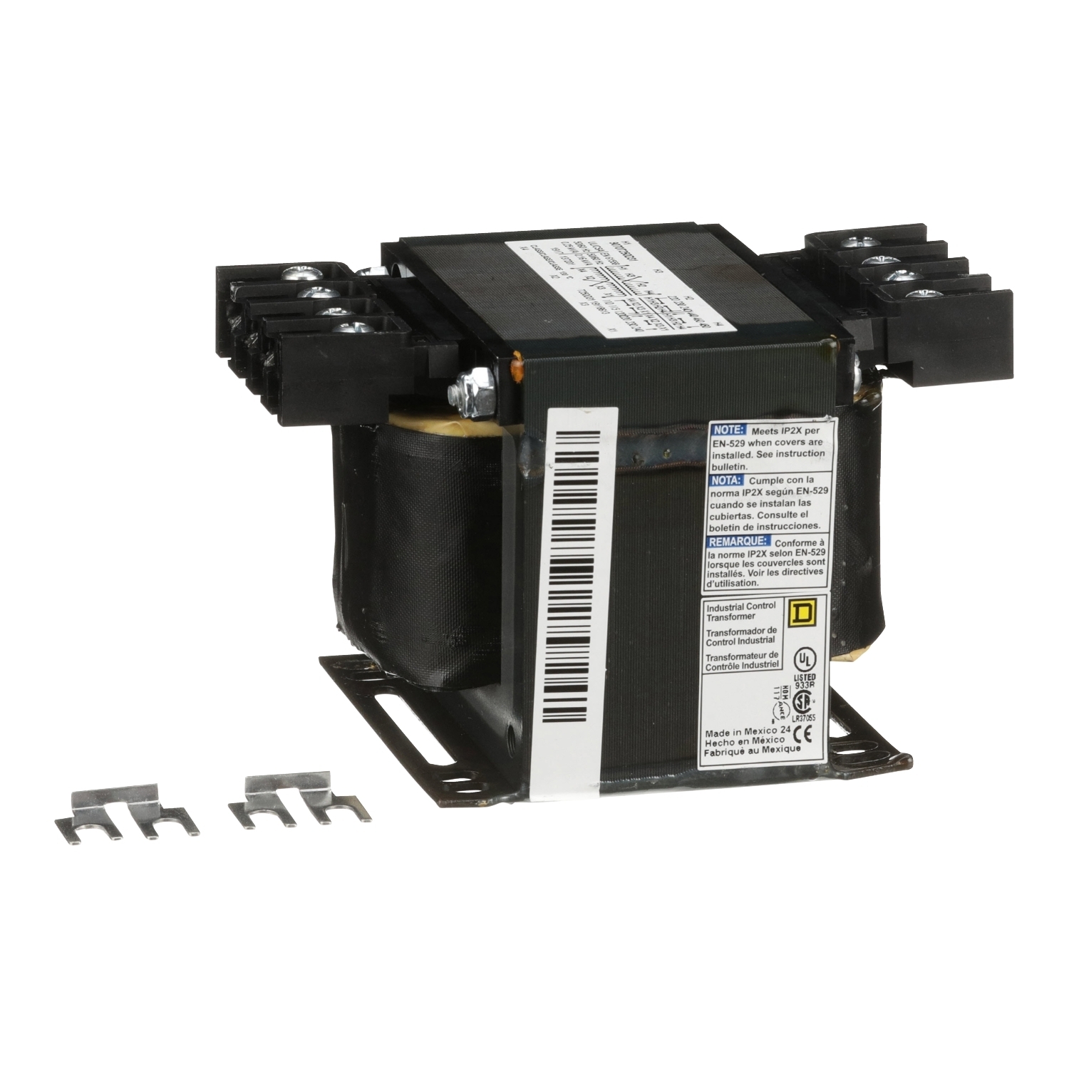 9070T250D31 Type T Industrial Control Transformer, 220/440 V AC, 230/460 V AC, 240/480 V AC Primary, 110/220 VAC, 115/230 VAC, 120/240 VAC Secondary, 250/160 VA Power Rating, 50/60 Hz, 1 Phase