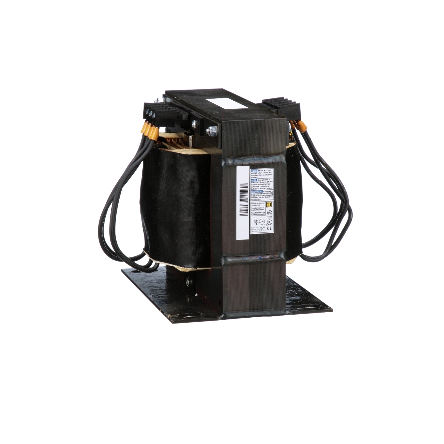 9070T3000D3 Type T Industrial Control Transformer, 208 V AC Primary, 120 VAC Secondary, 3000 VA Power Rating, 50/60 Hz, 1 Phase