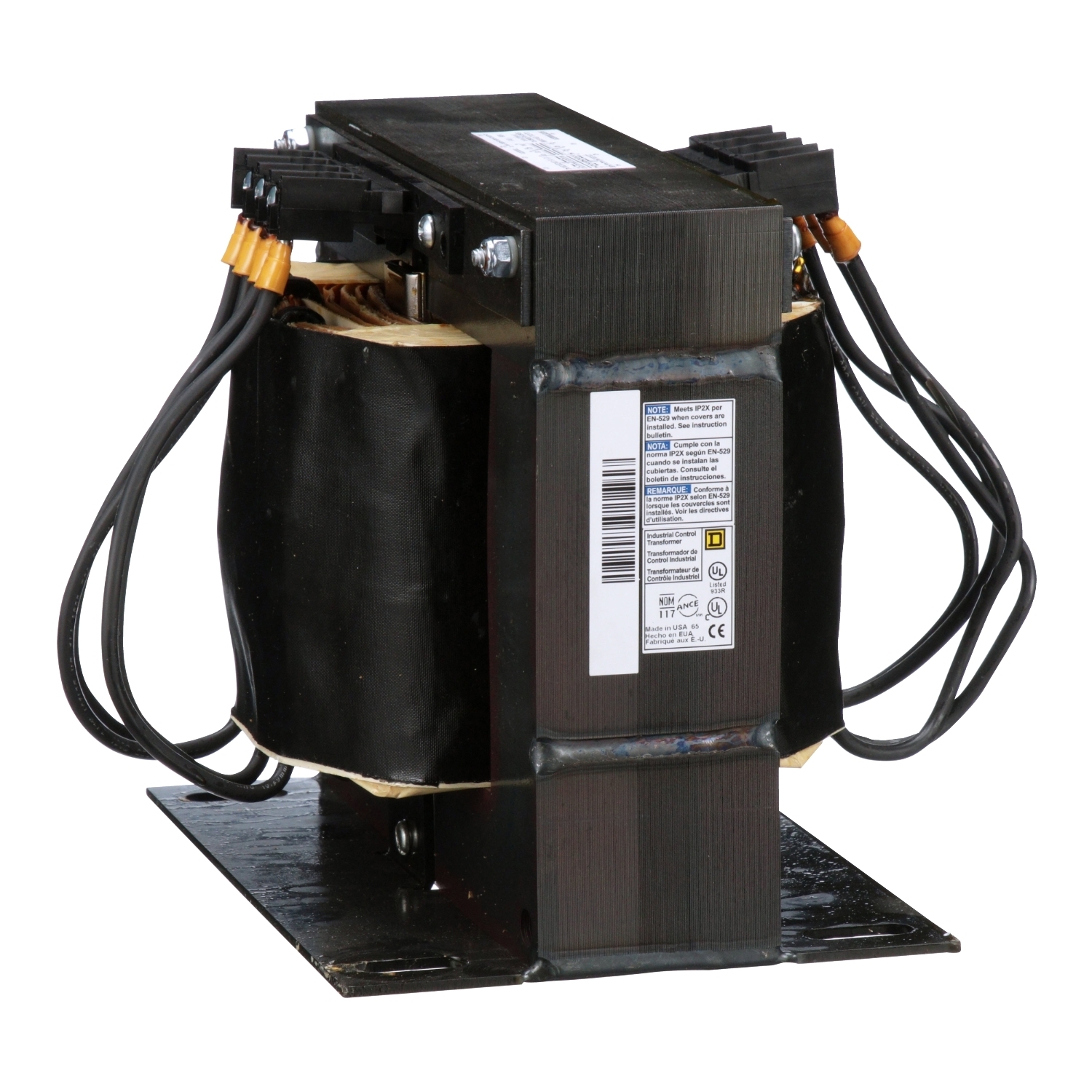 9070T3000D31 Type T Industrial Open Style Control Transformer, 240/480 V AC Primary, 120/240 VAC Secondary, 3000 VA Power Rating, 50/60 Hz, 1 Phase