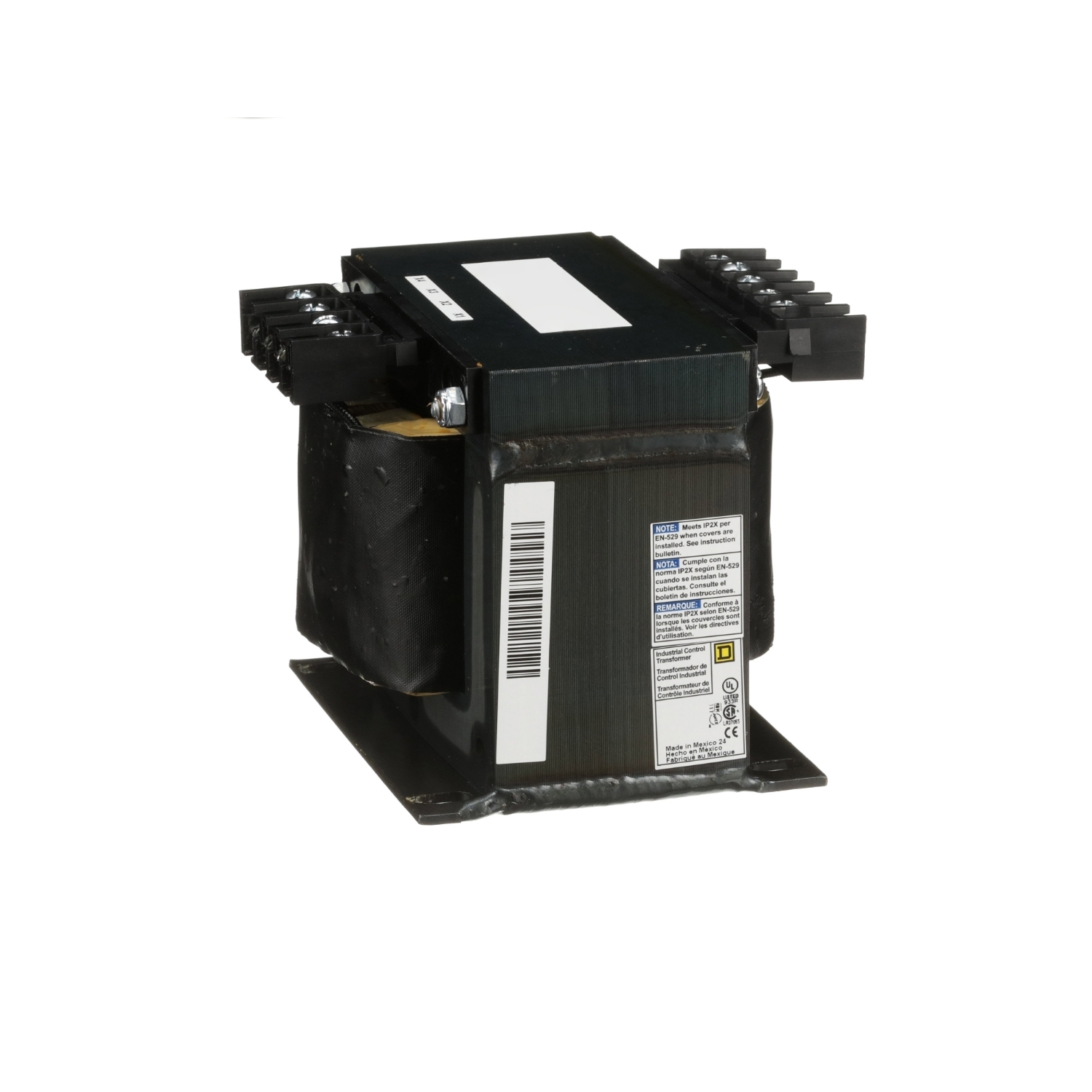 9070T500D19 Control Transformer, 208/240/277/380/480 V AC Primary, 24 VAC Secondary, 500 VA Power Rating, 50/60 Hz, 1 Phase