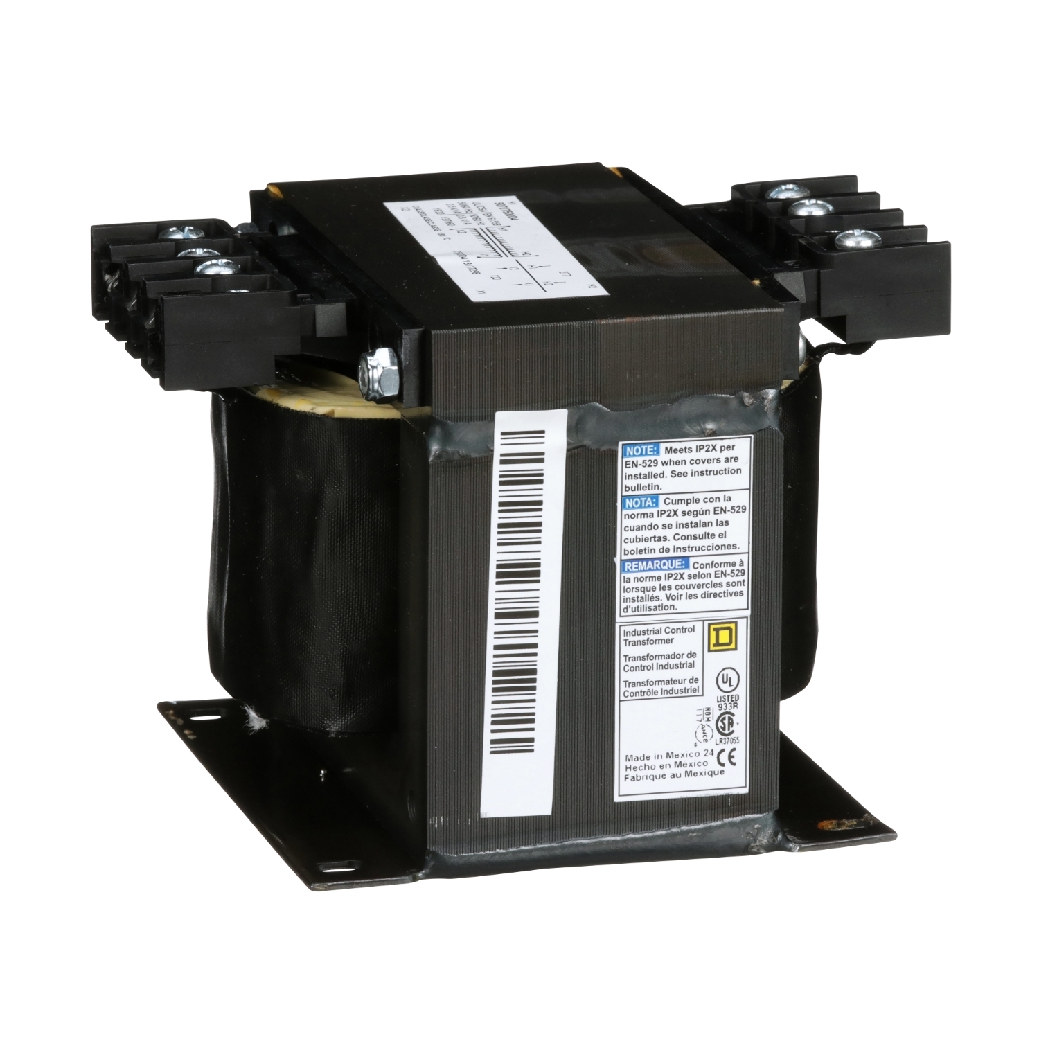 9070T500D4 Type T Industrial Control Transformer, 277 V AC Primary, 120 VAC Secondary, 300/500 VA Power Rating, 50/60 Hz, 1 Phase