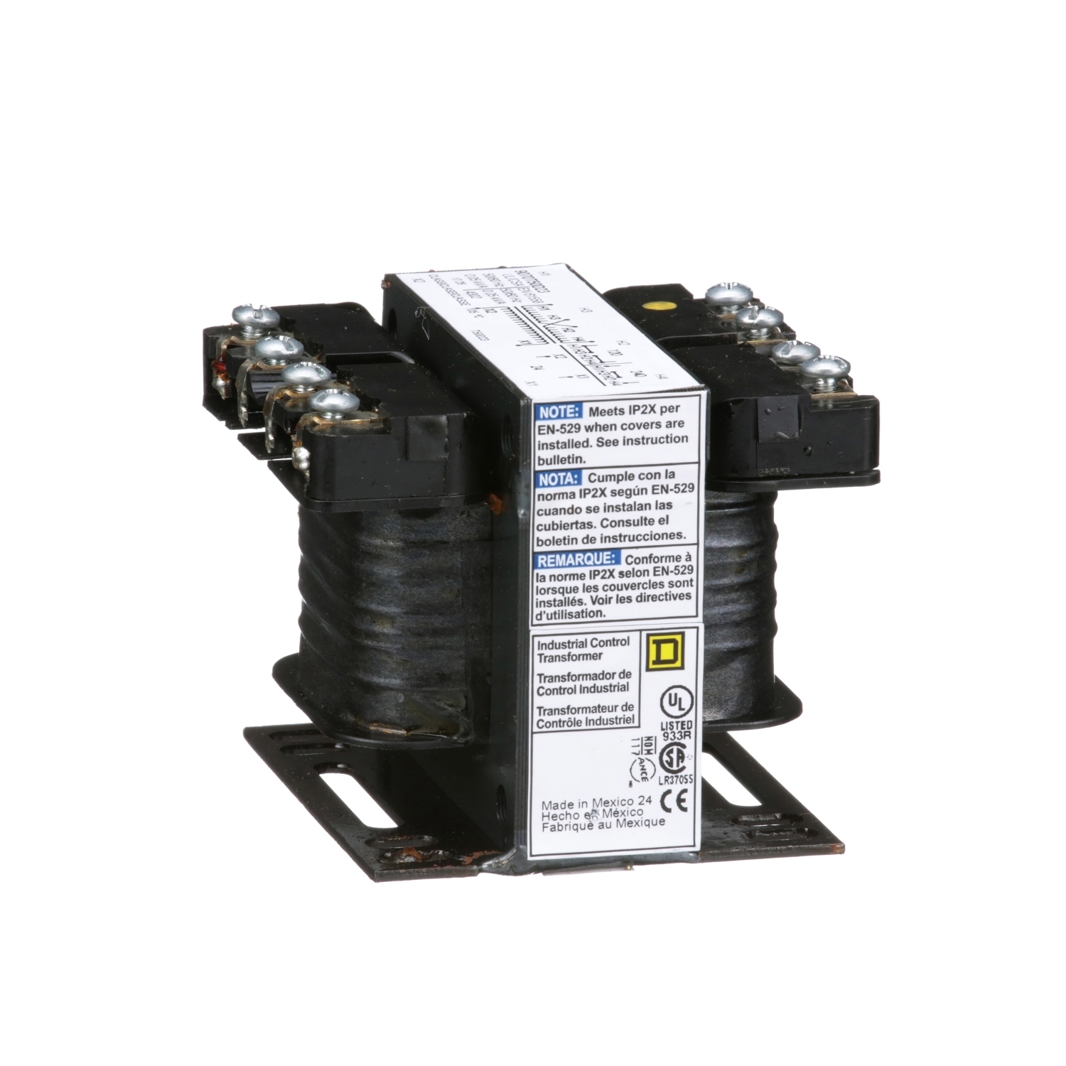 9070T50D23 Type T Industrial Open Style Control Transformer, 120/240 V AC Primary, 24 VAC Secondary, 50 VA Power Rating, 50/60 Hz, 1 Phase
