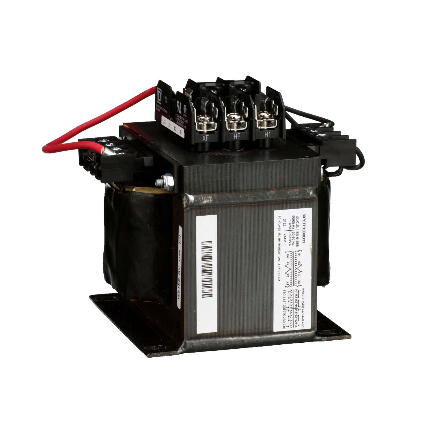 9070TF1000D31 Type TF Industrial Control Transformer, 240 x 480/230 x 460/220 x 440 V Primary, 120/240 V Secondary, 1000 VA Power Rating, 1 Phase