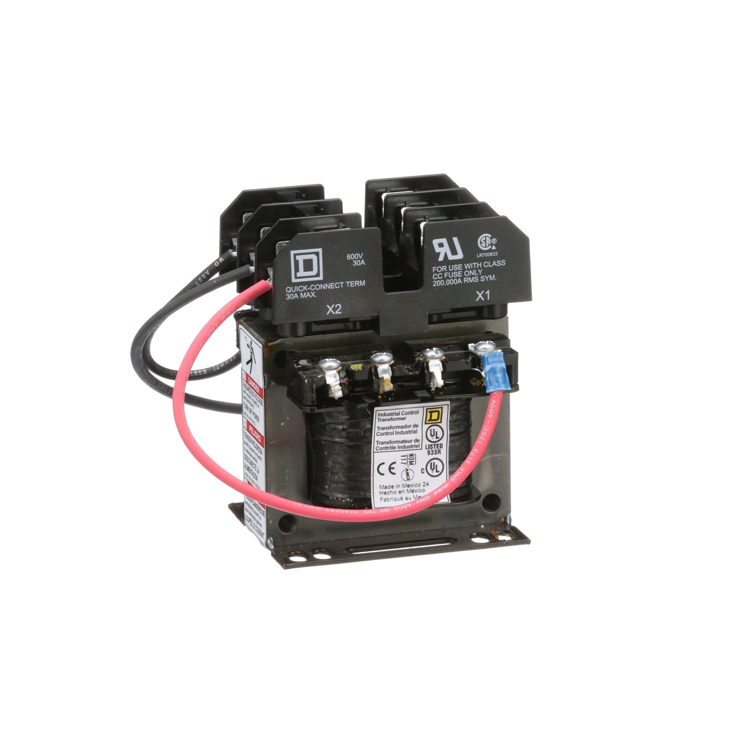 9070TF50D5 Type TF Industrial Open Style Control Transformer, 550/575/600 V AC Primary, 110/115/120 VAC Secondary, 50 VA Power Rating, 50/60 Hz, 1 Phase