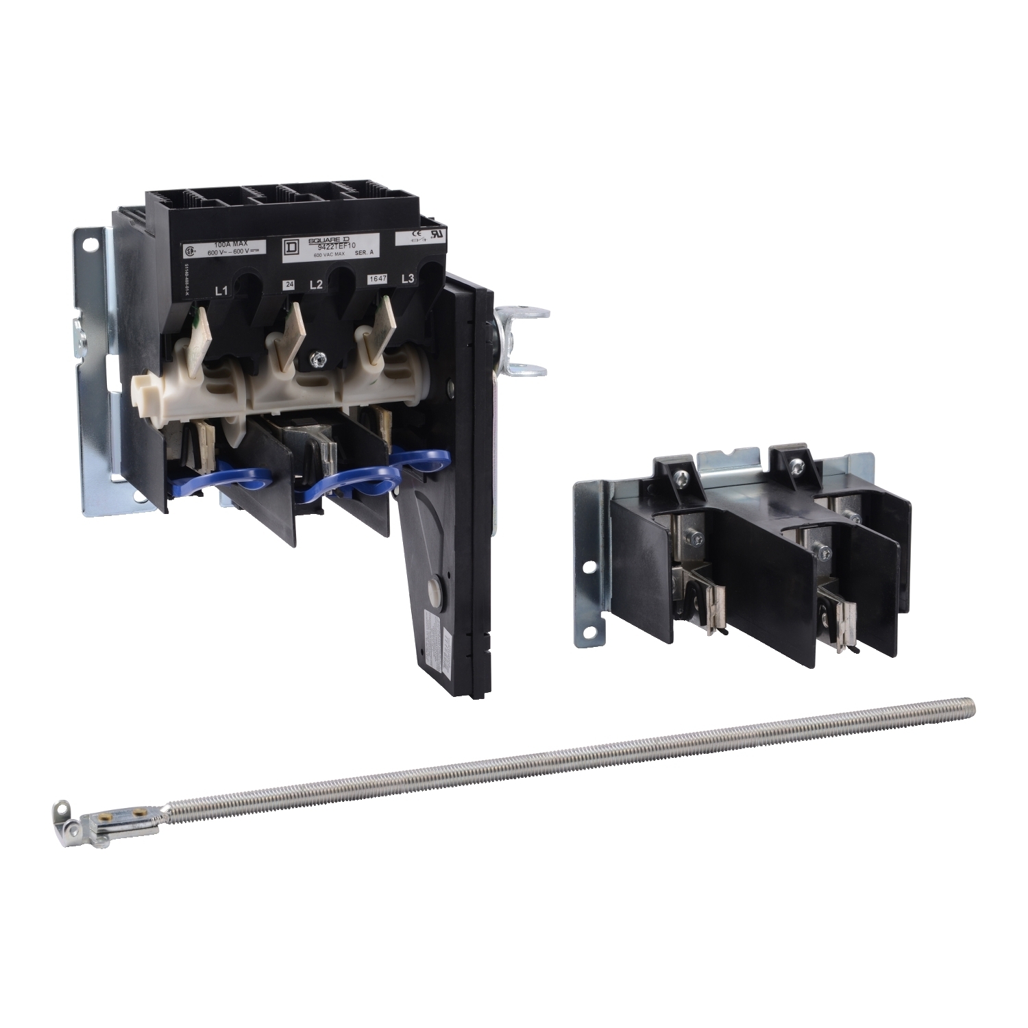 9422TEF10 Fusible Variable Depth Type T Disconnect Switch With 250/600 V AC, 100 A Fuse Clip, 250/600 V AC, 100 A, 75 hp, 3 Poles