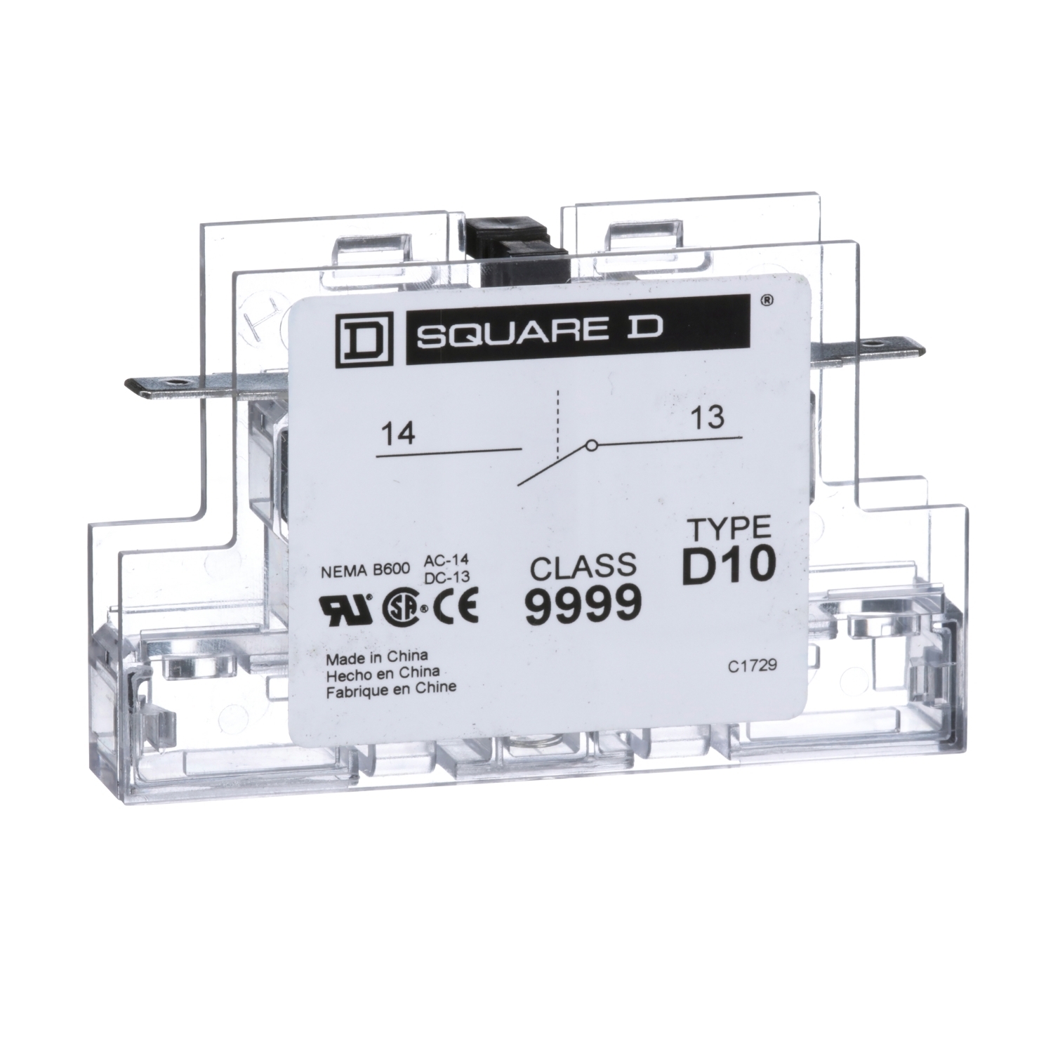 9999D10 C Series Auxiliary Contact Kit, 600 V AC, 5 A, 1NO Contacts