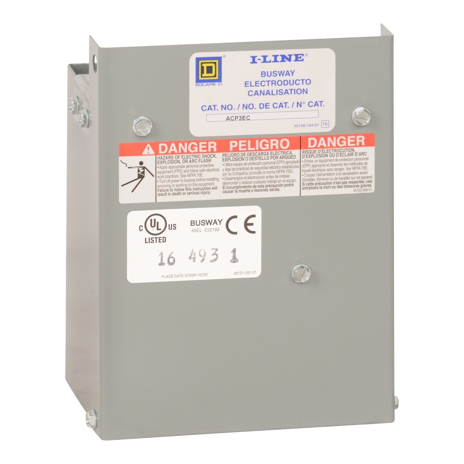ACP2EC I-Line Busway End Closure, 225 A, For Use With Busway