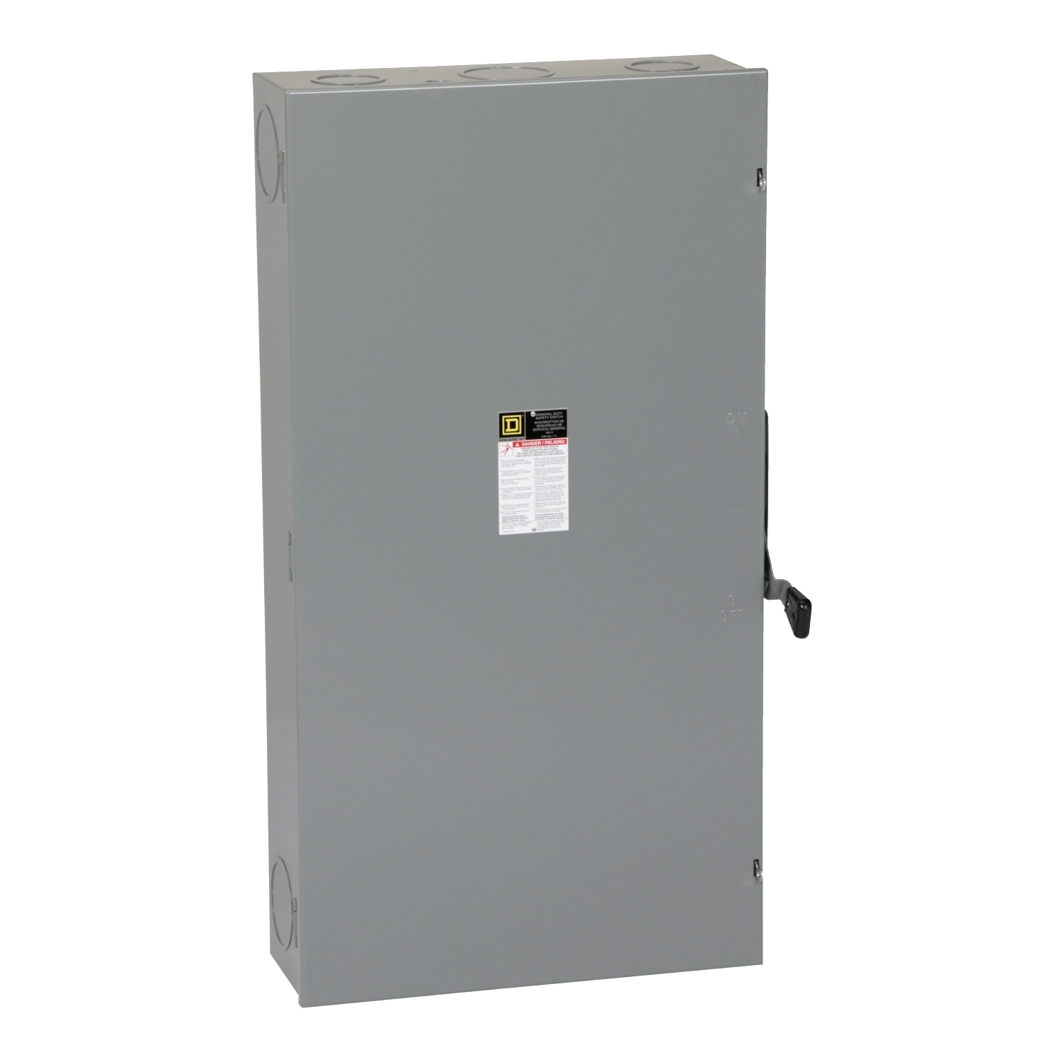 D225N E3 Series Fusible General Duty Safety Switch With Factory Installed Neutral, 240 V AC, 400 A, DPST Contact, 2 Poles