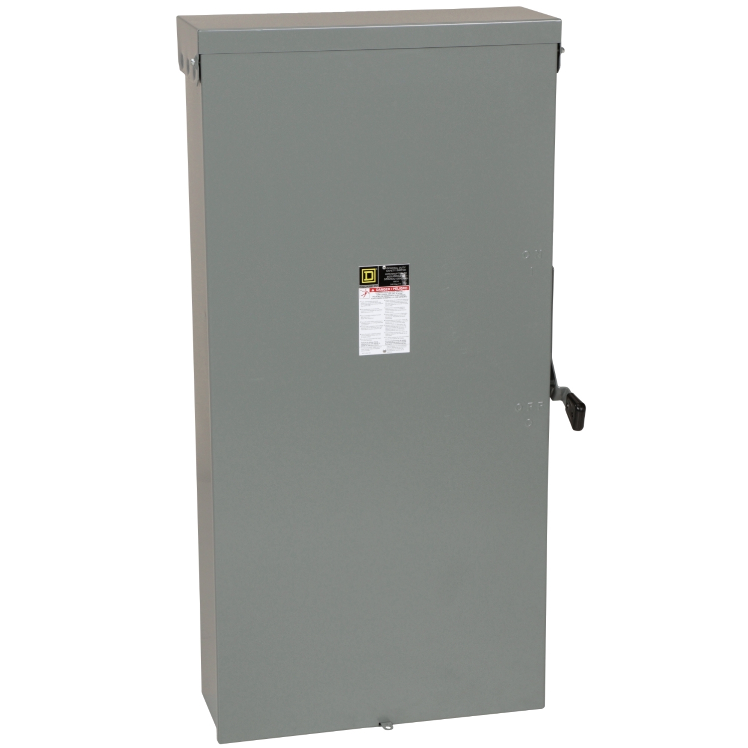 D226NR E1 Series Fusible General Duty Iceproof Rainproof Sleetproof Safety Switch With Factory Installed Neutral, 240 V AC, 600 A, DPST Contact, 2 Poles