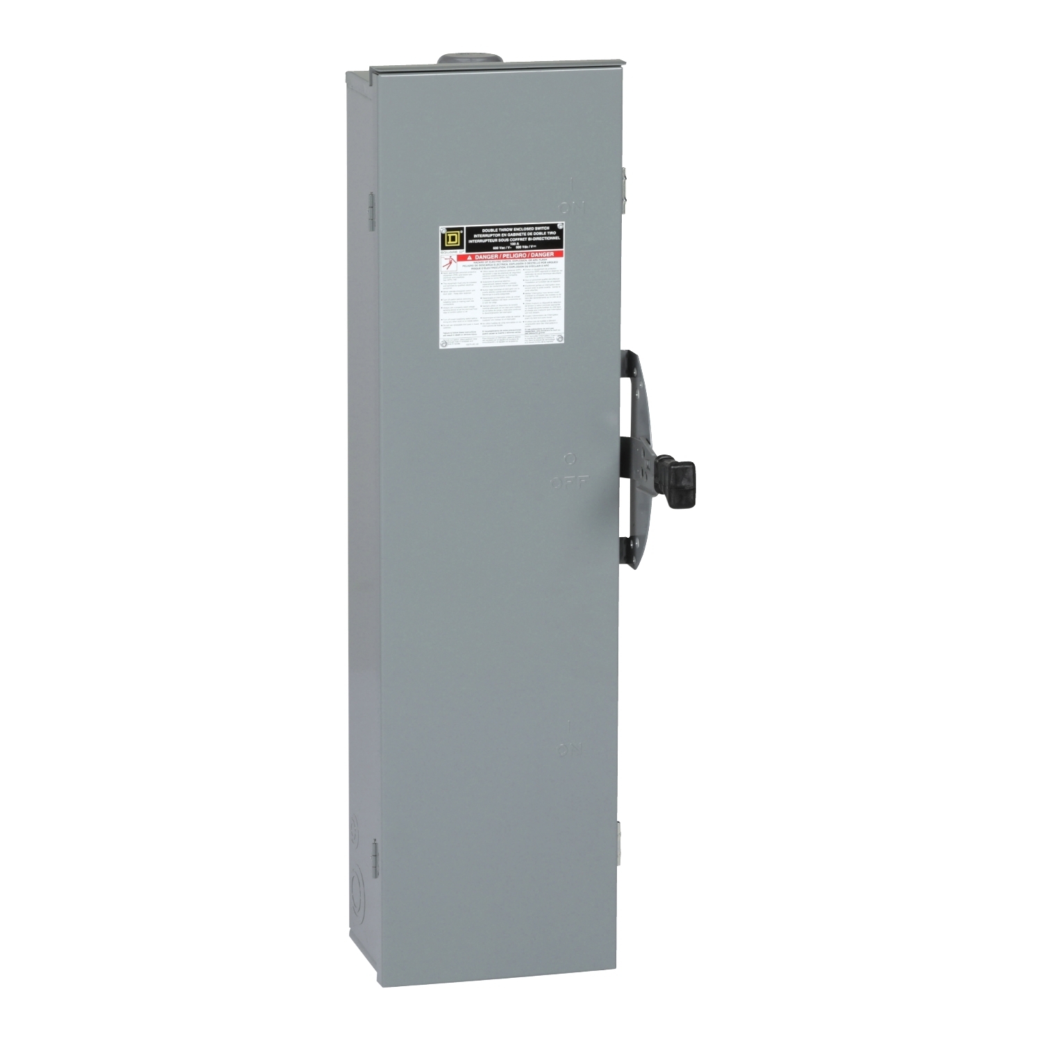 DT323RB F5 Fusible General Purpose Double Throw Safety Switch, 240 V AC/250 V DC, 100 A, 15 hp at 240 VAC 1-Phase, 30 hp at 240 VAC 3-Phase, 20 hp at 250 VDC, 3 Form C 3PDT Contact, 3 Poles