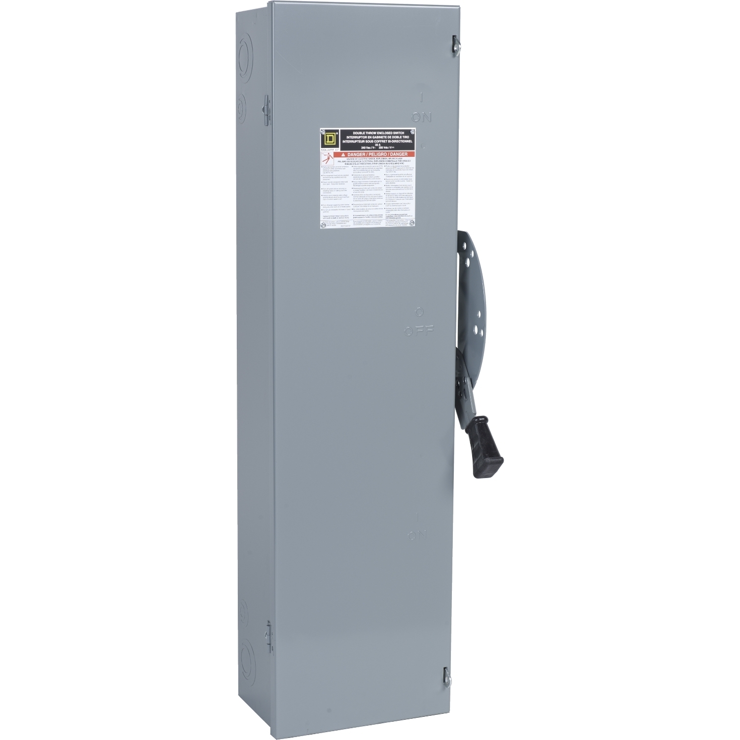 DT362 F5 Double Throw Fusible General Purpose Safety Switch, 600 V AC/DC, 60 A, 50 hp at 600 VAC, 30 hp at 600 VDC, 3PST Contact, 3 Poles