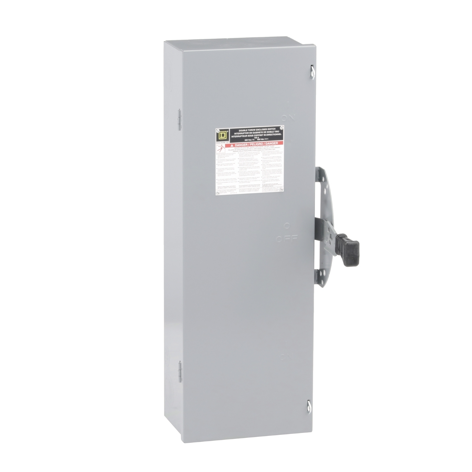 DTU363 F5 Series Non-Fusible Safety Switch, 600 V AC/DC, 100 A, 40 hp, 100 hp, 3 Form C 3PDT Contact, 3 Poles